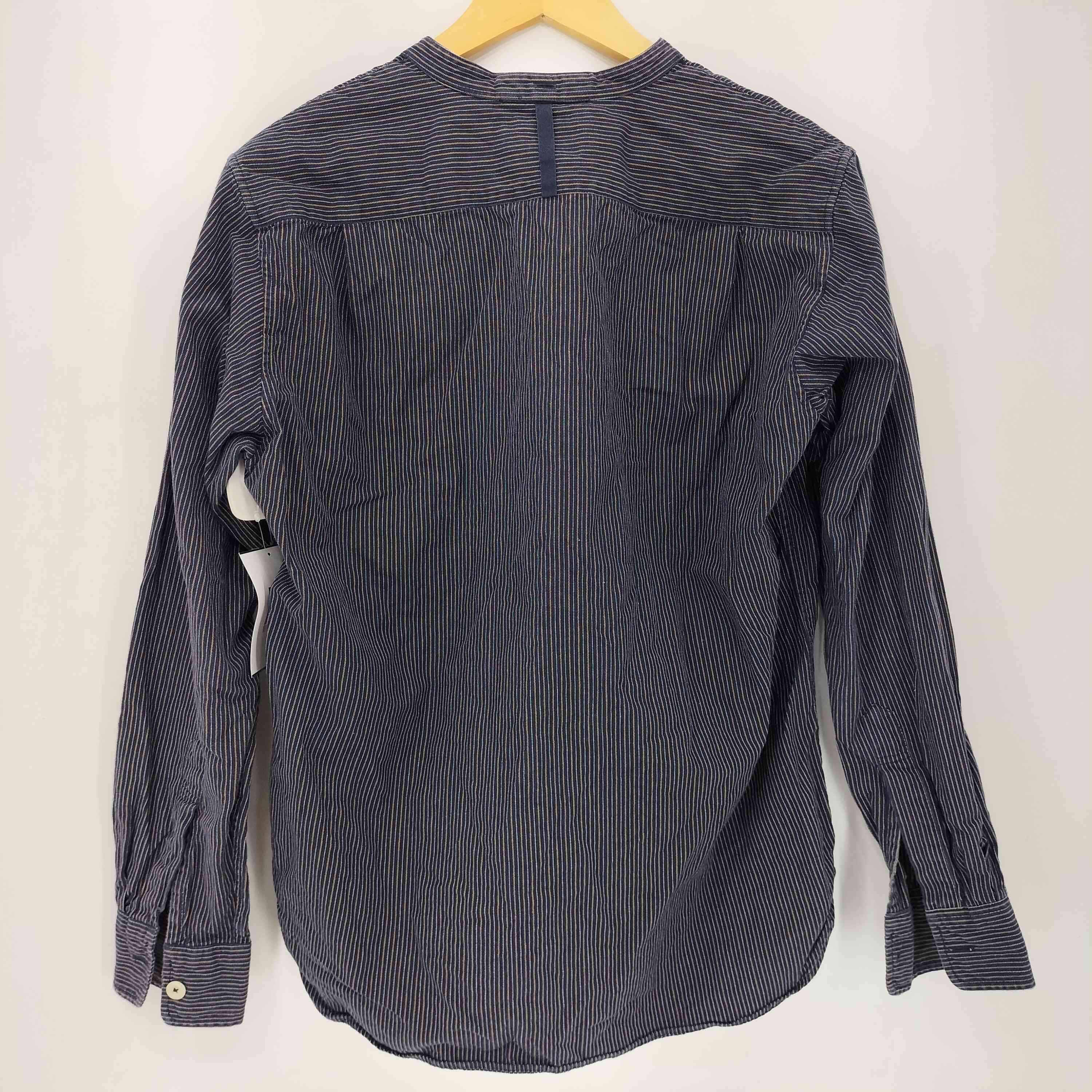 エムエイチエル MHL. バンドカラー マルチストライプ L/S シャツ 