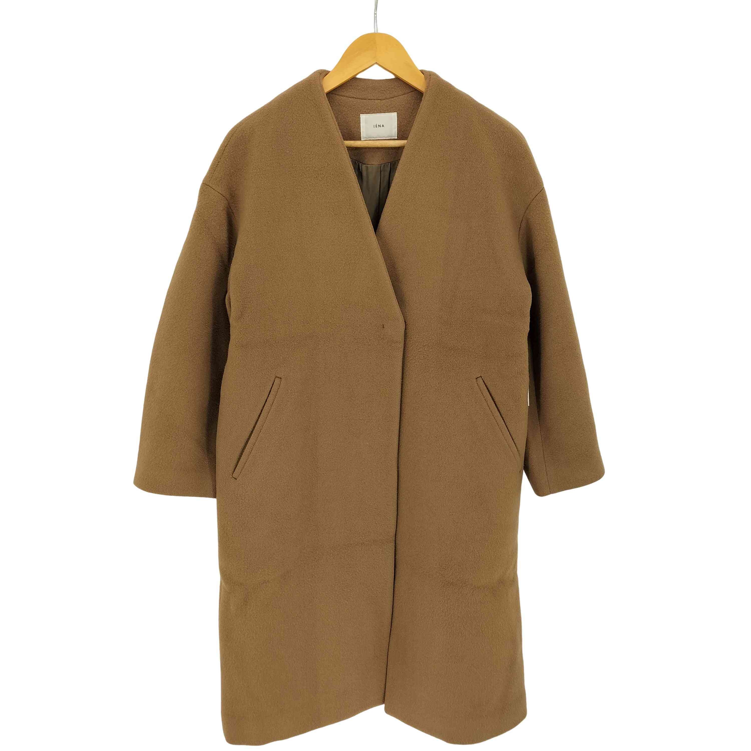 IENA ダブルビーバーノーカラーVネックコート IENA ダブルビーバーノーカラーVネックコート