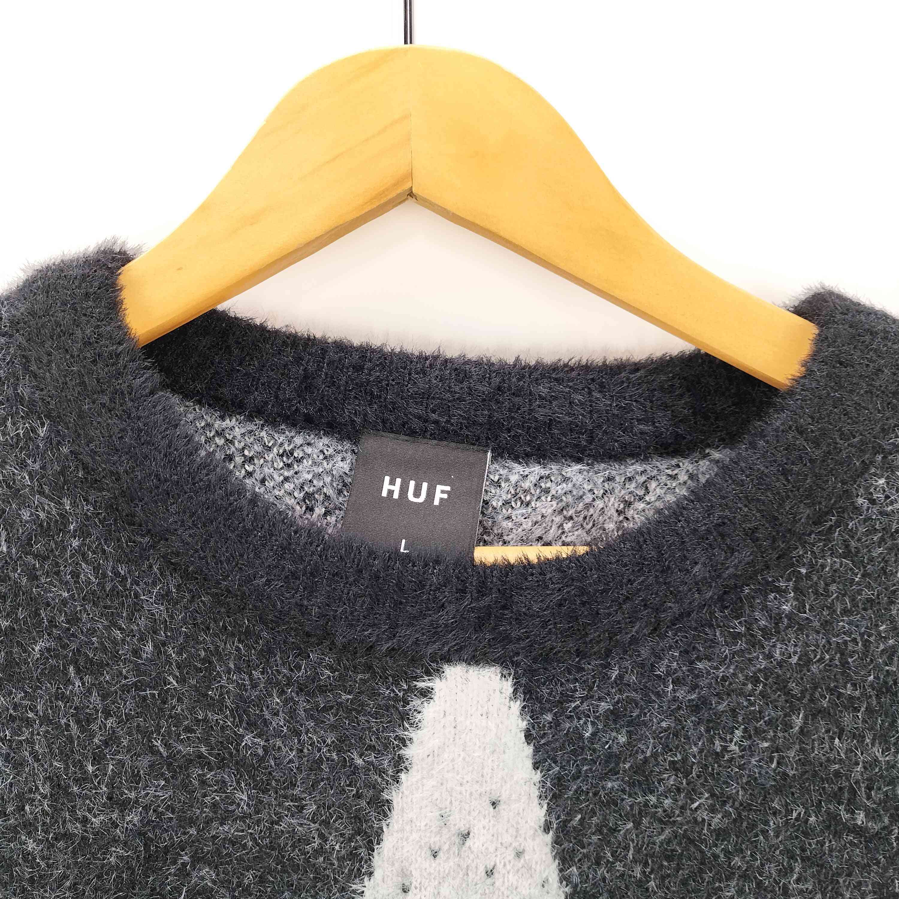HUF ジップアップニットセーター L グレー系 HUF セーター ハフ ニット 