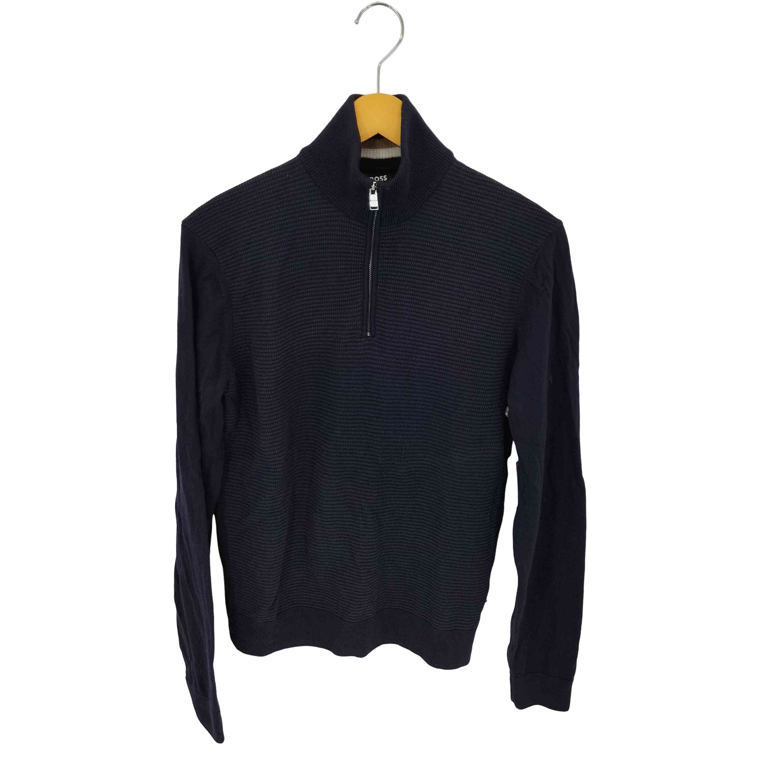 ボス BOSS Ladamo 背面切替 ハーフジップアップ ニット メンズ
