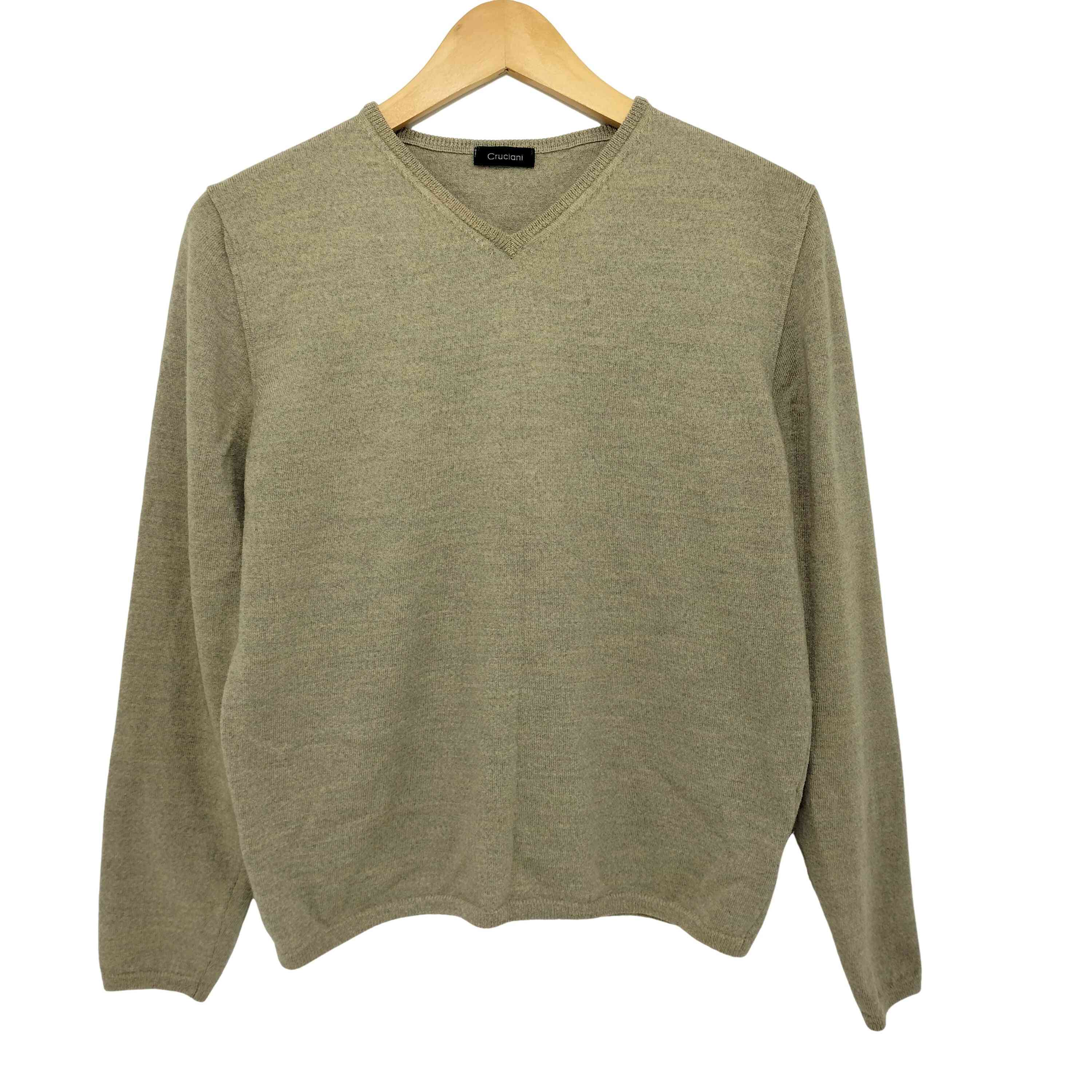 クルチアーニ Cruciani リネンシルクブレンド 前Vニット メンズ 56  