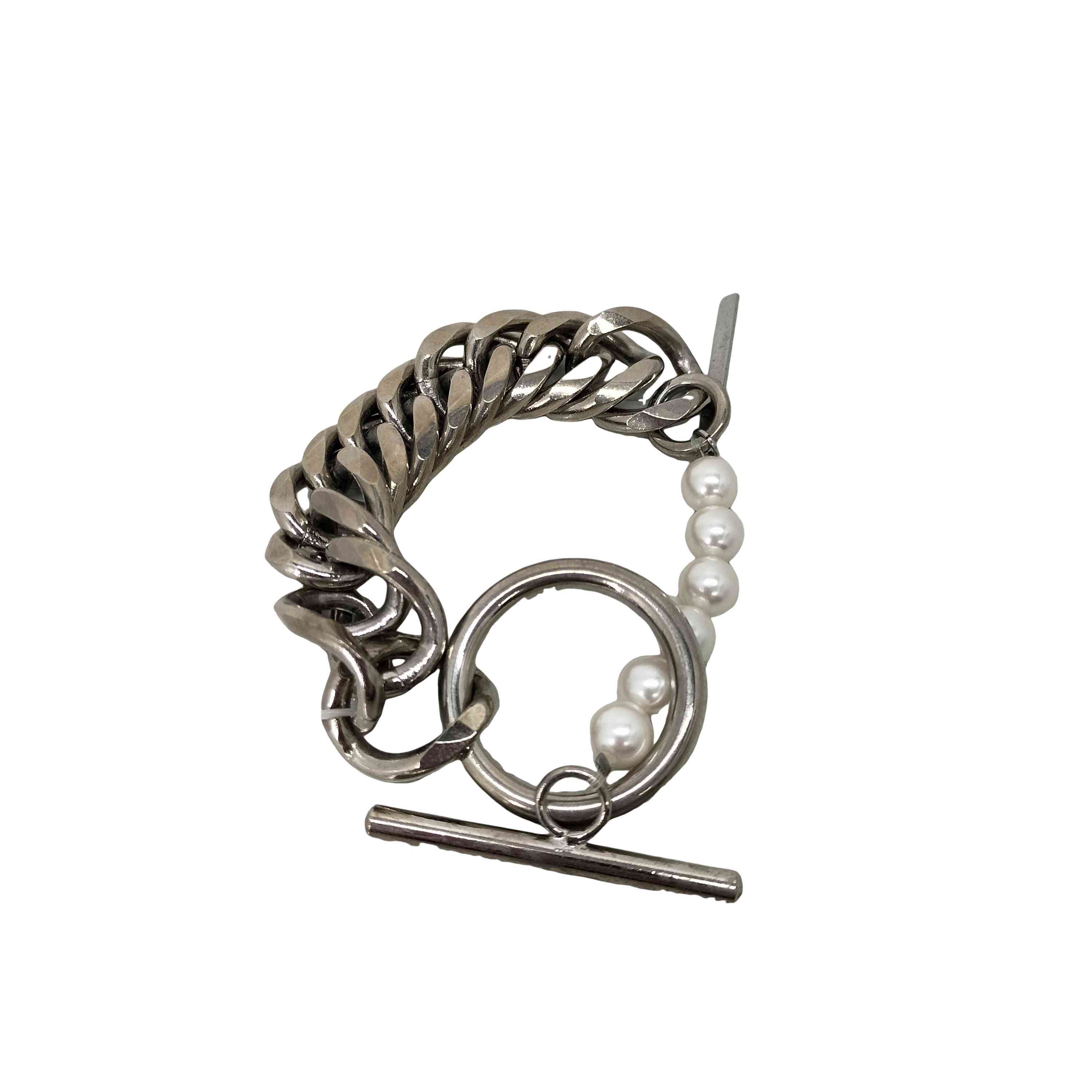 ミスタージェントルマン パール×チェーン ドッキングブレスレット メンズ ミスタージェントルマン MISTERGENTLEMAN PEARL×CHAIN BRACELET