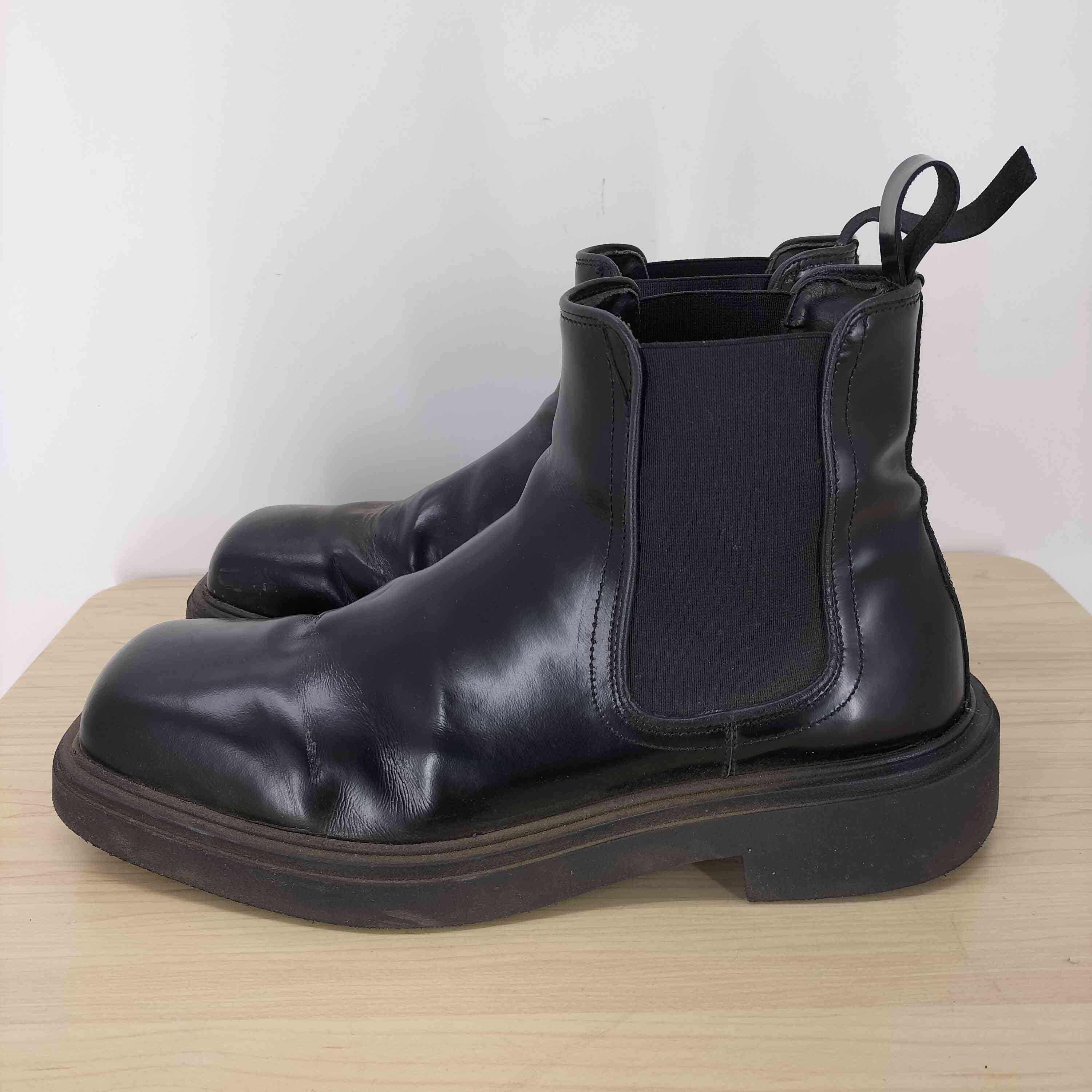 ザラ ZARA SQUARE TOE LEATHER CHELSEA BOOTS スクエアトゥ サイドゴア