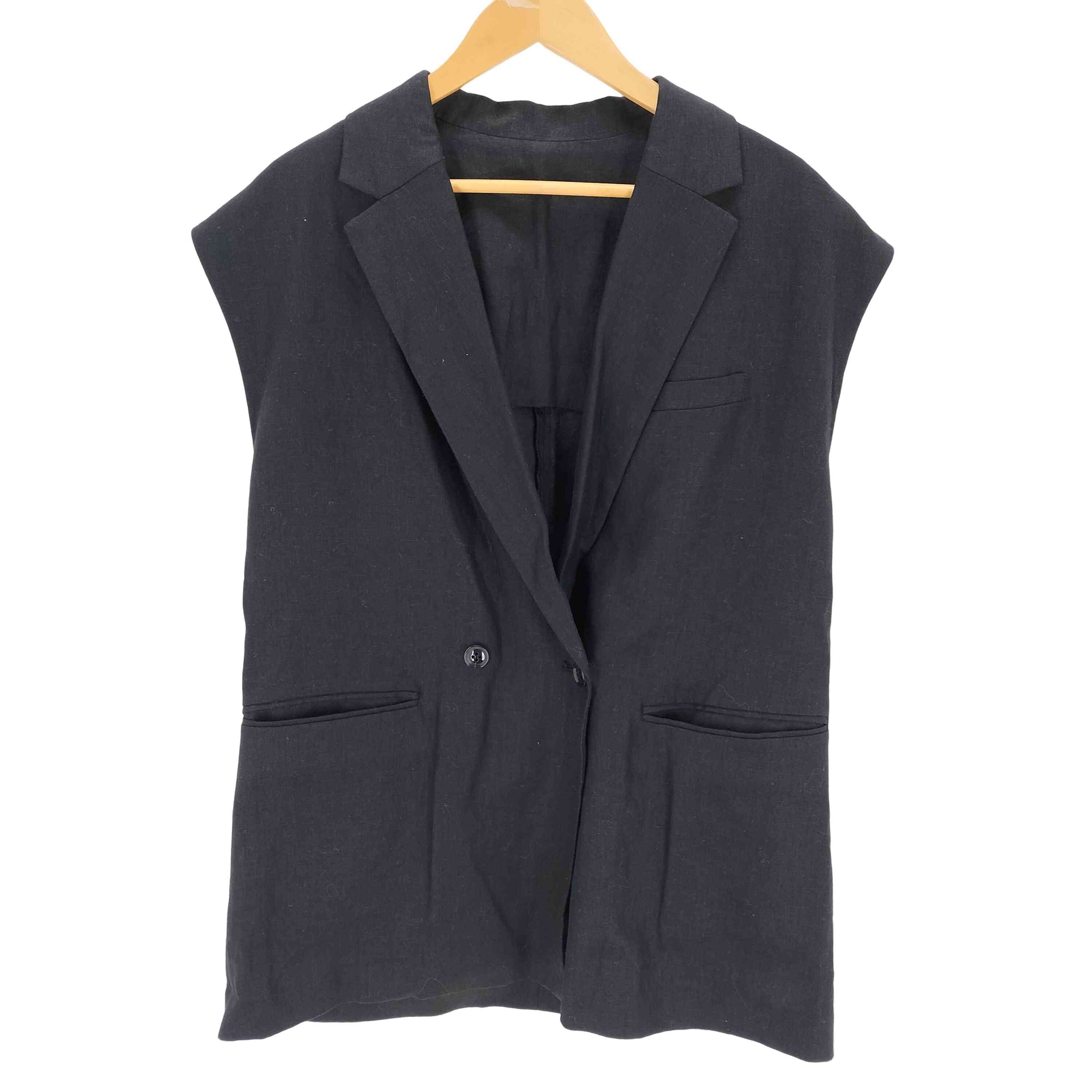 ラウンジドレスリネンVベスト Loungedress】和紙ニットベスト