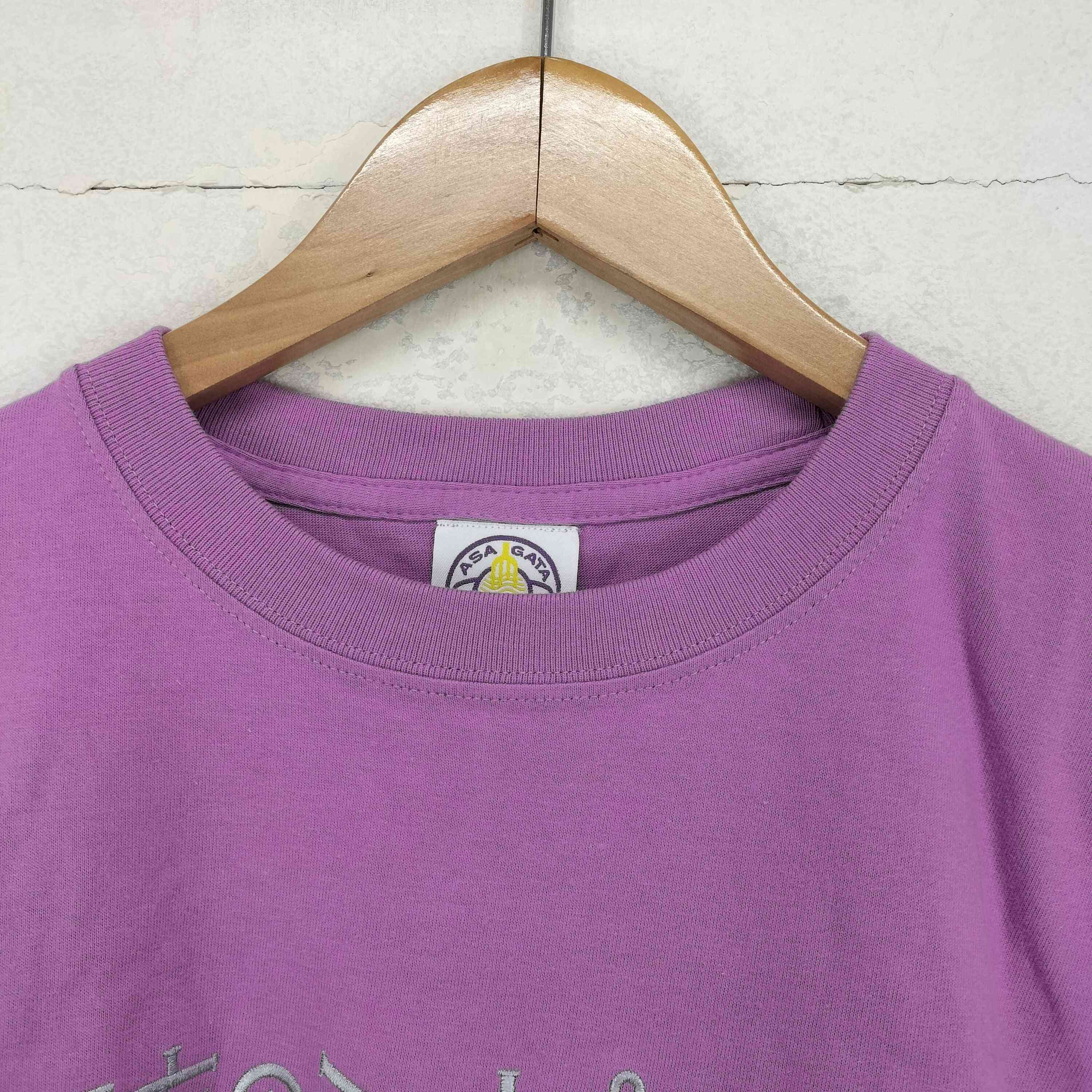 朝方のミートパスタ教 フロント刺繍クルーネックTシャツ メンズ JPN 