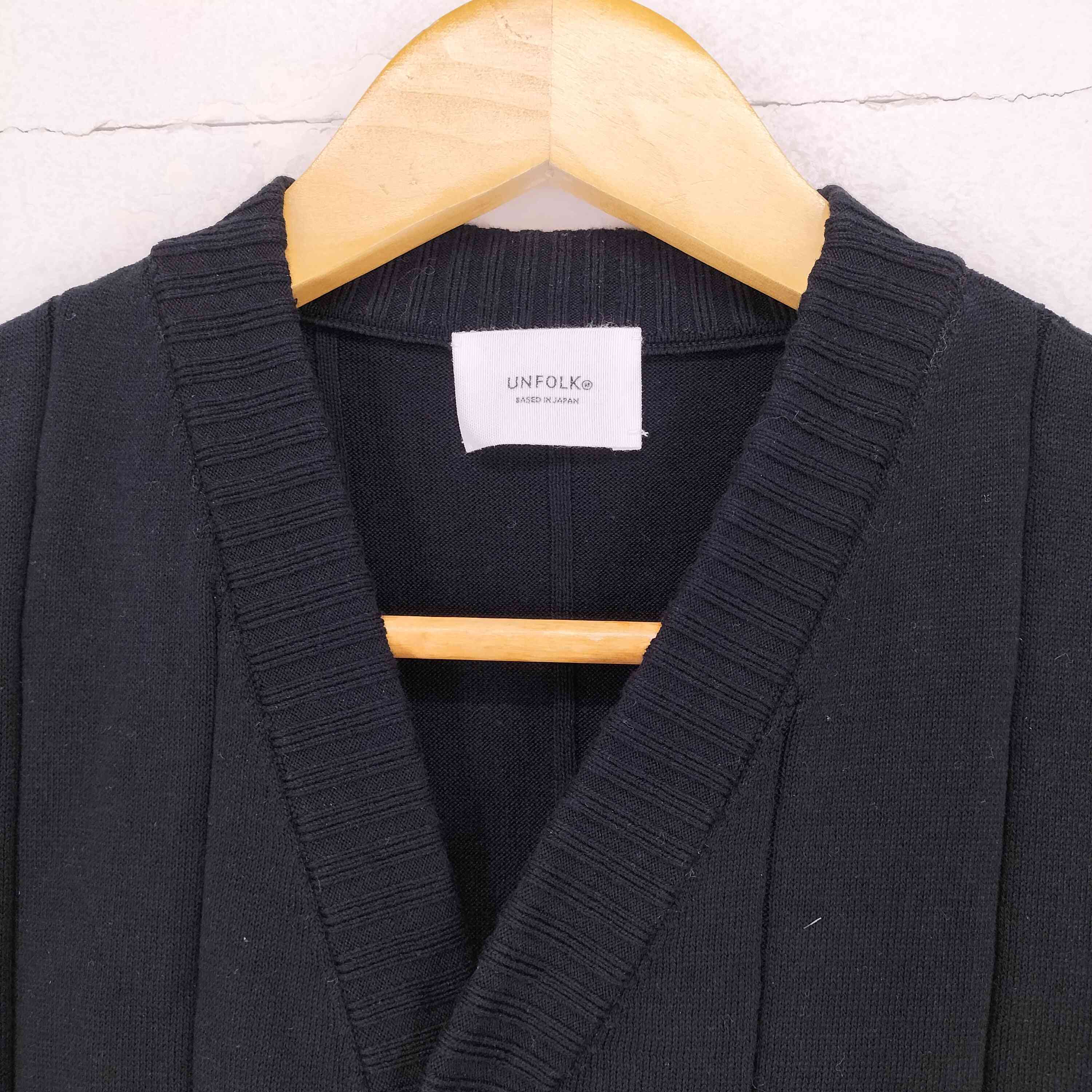 UNFOLK Giza cotton vneck knit vest メンズ FREE – ブランド古着買取 