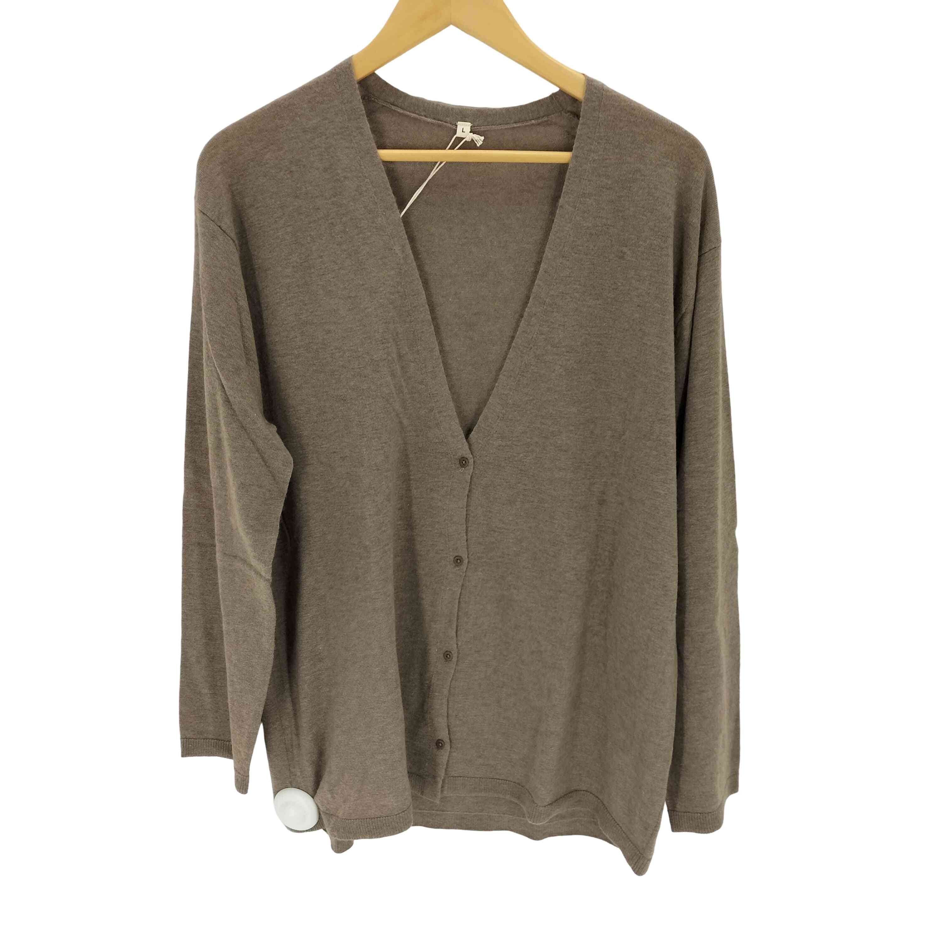 新品 MUJI Labo カシミヤVネック 長袖カーディガン 自然のまんまの色