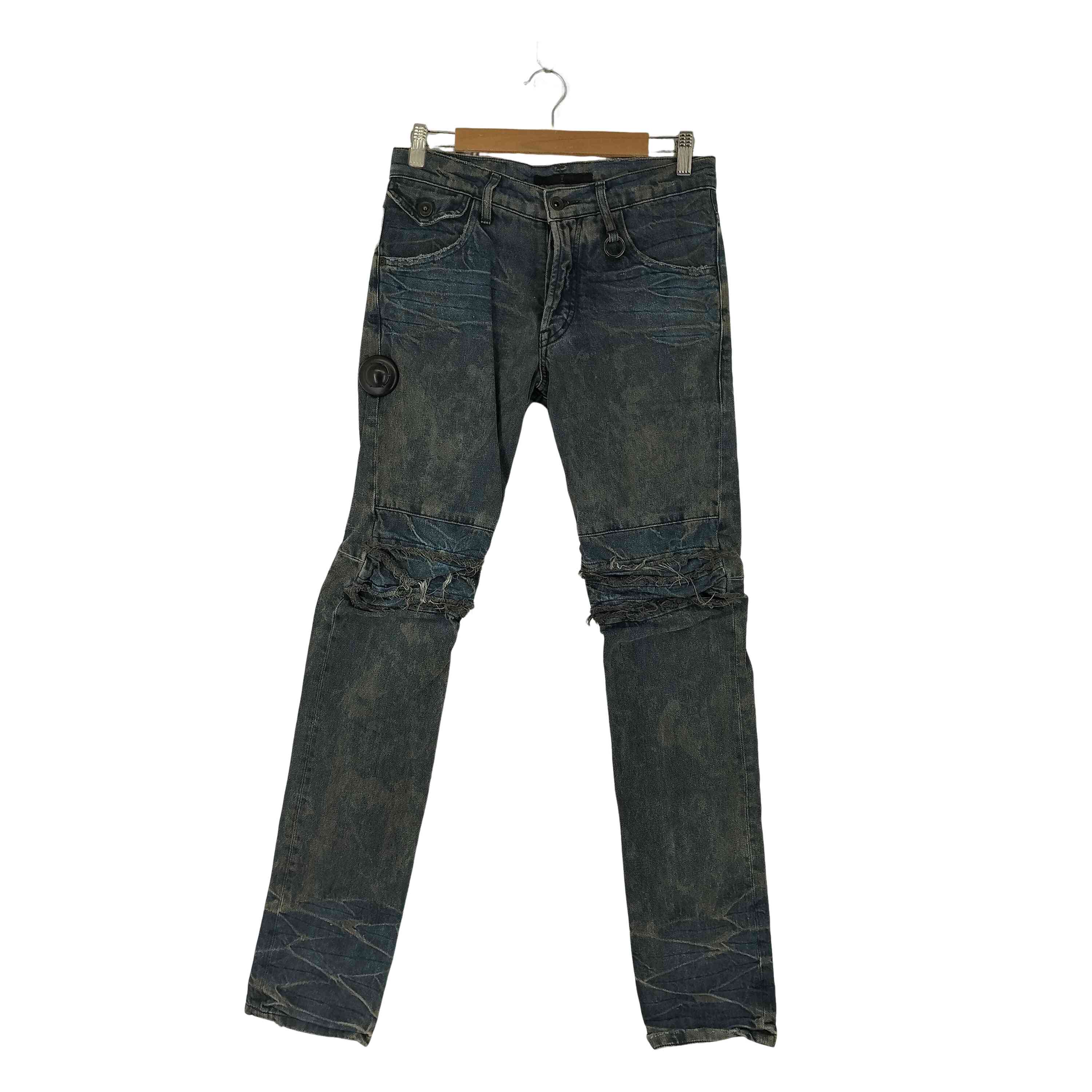 セブンユリウス _7 JULIUS 10AW アークドデニムパンツ クラッシュ加工 