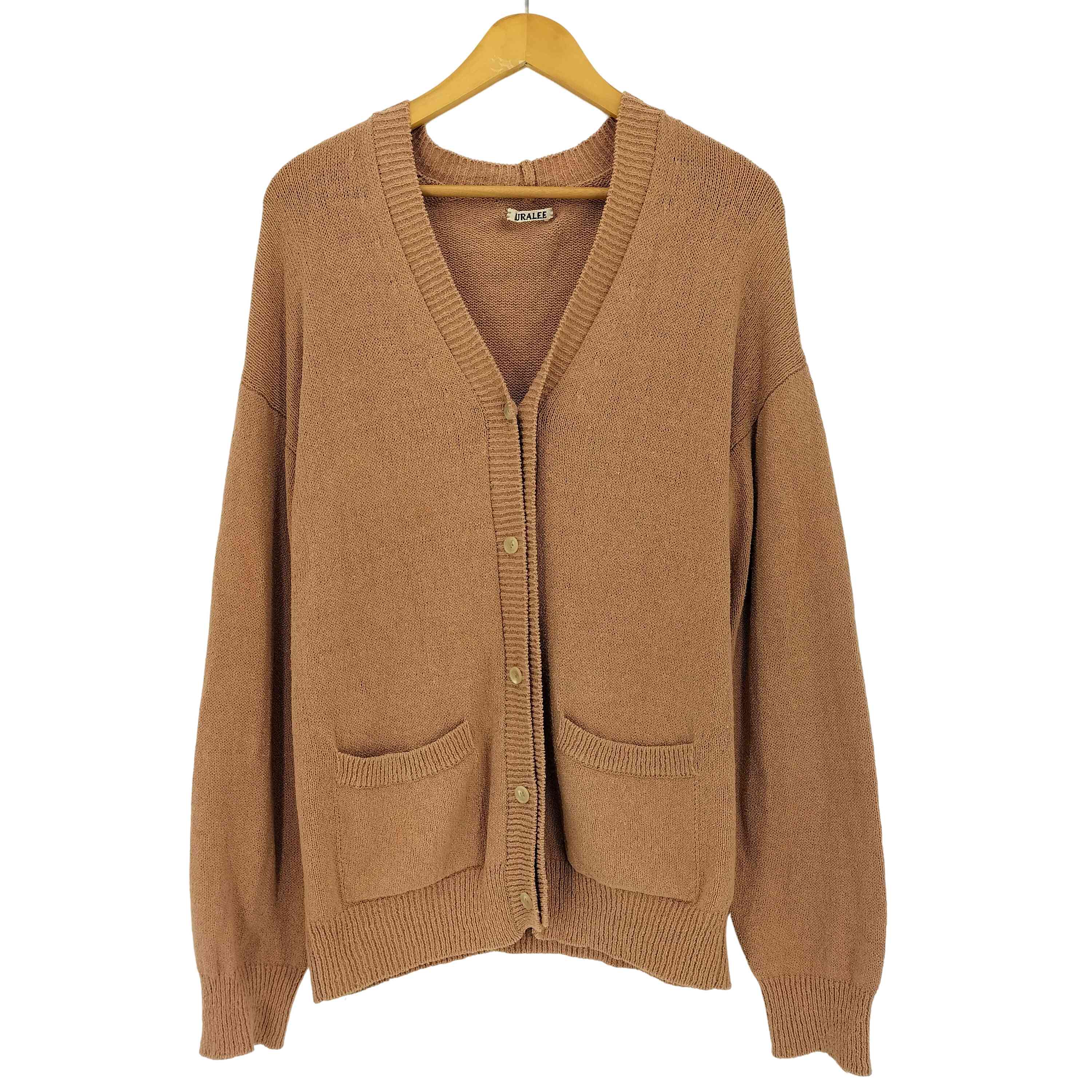 オーラリー AURALEE 19ss CORKSCREW YARN KNIT CARDIGAN 