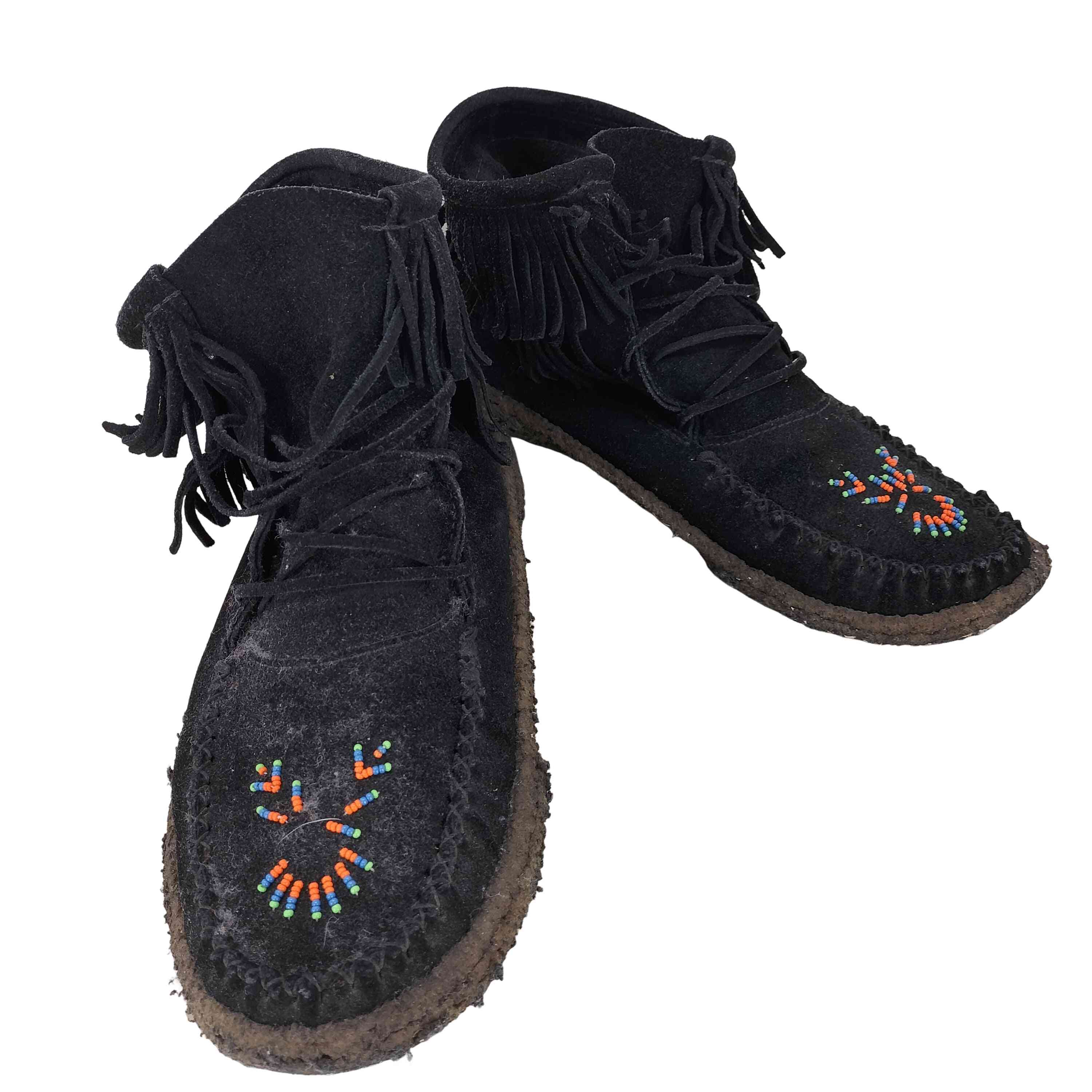 ユケテン フリンジ モカシンブーツ ブラック スエード チャッカ ブーツ