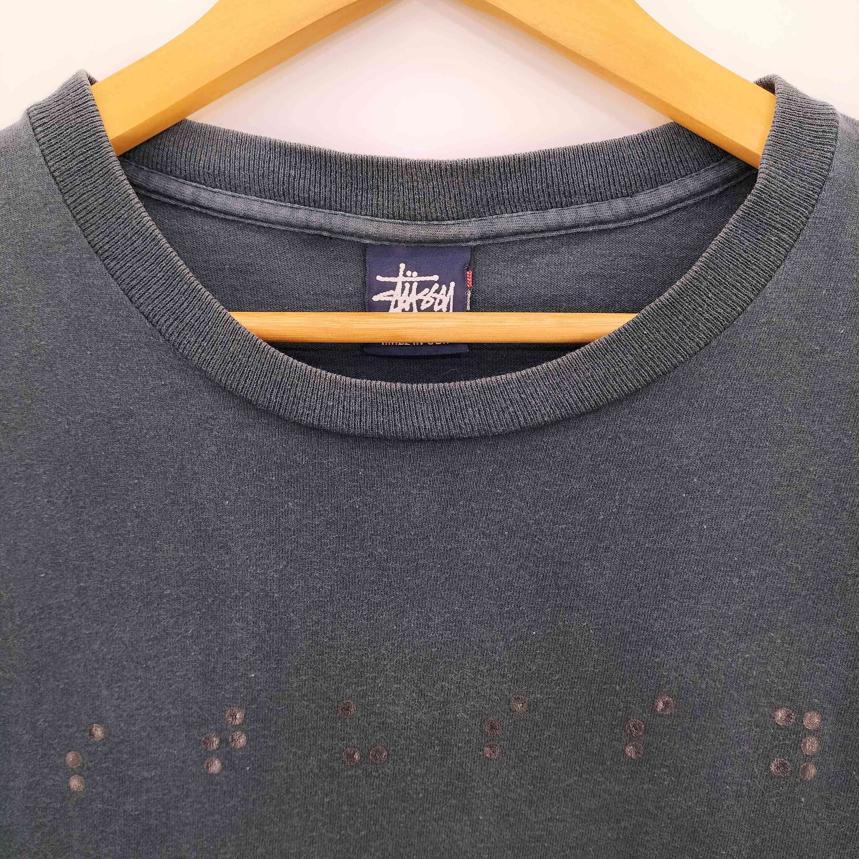 Braille” old stussy プリント Tシャツ 90s 紺タグ L 【公式通販】