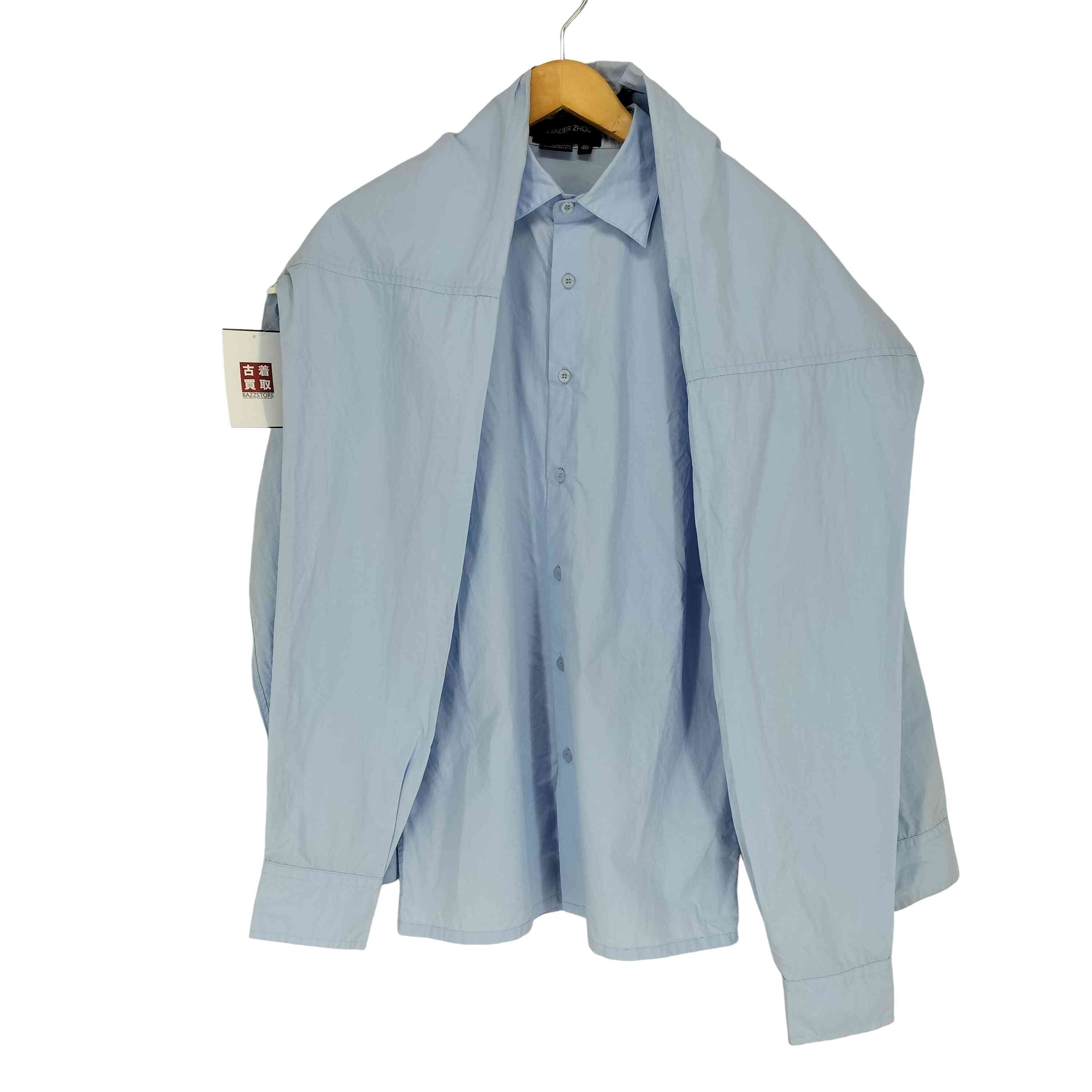 ザンダーゾウ XANDER ZHOU 襟異素材 ショート トレンチ コート メンズ