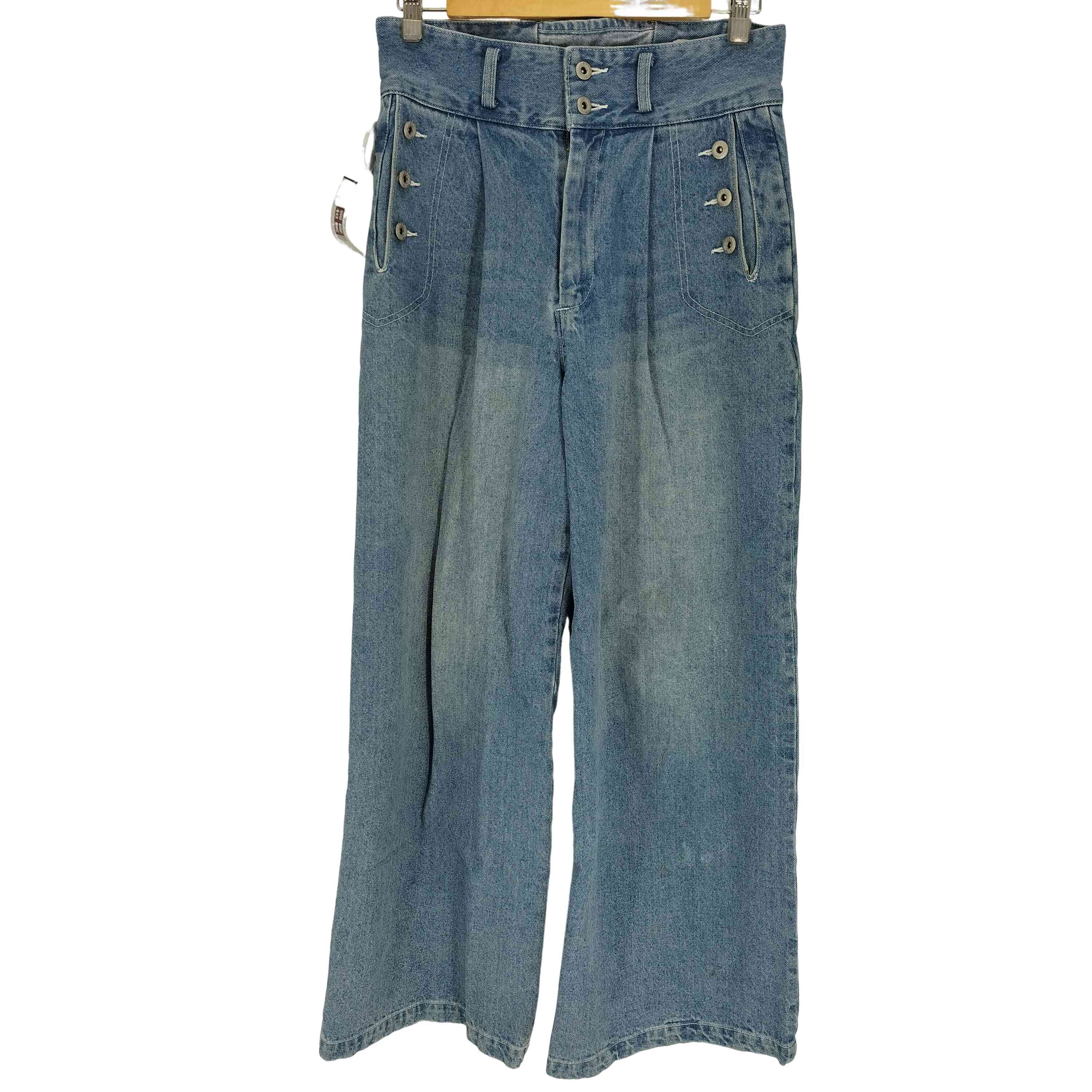 Camphor wood lace up wide baggy denim Camphor wood lace up wide baggy denim