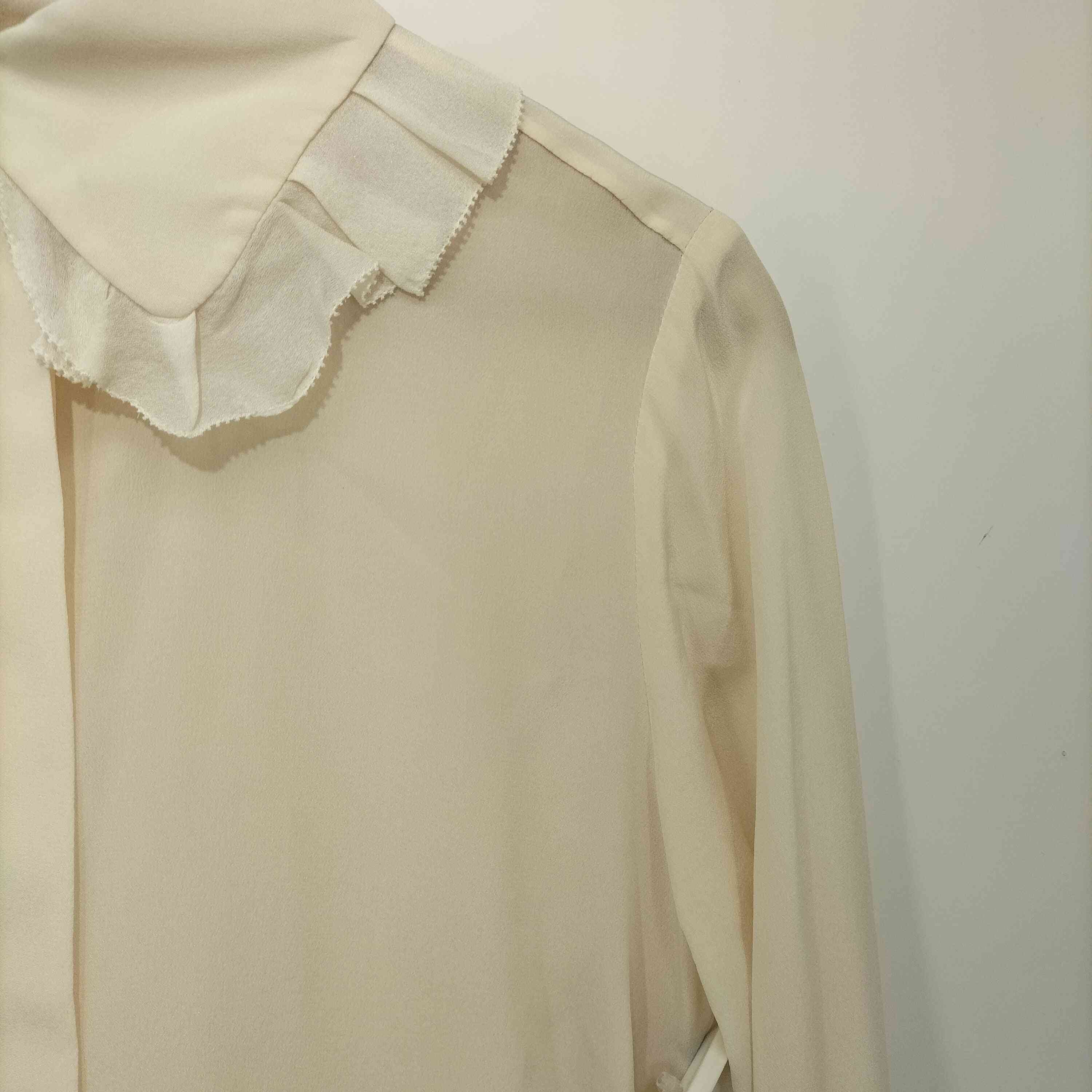 クロエ Chloe フランス製 シルク 襟フリルデザイン L/S ブラウス
