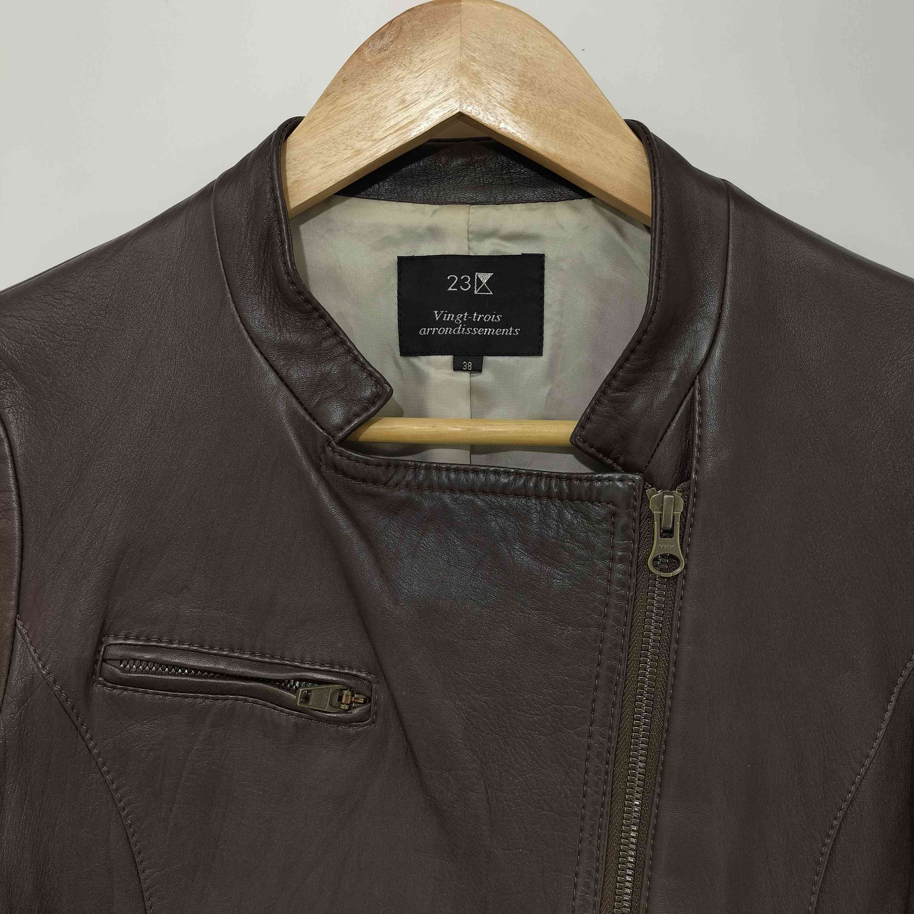 【美品】23区 ニジュウサンク シングル ライダース ノーカラー ラムレザー ラムレザー ノーカラージャケット / 23区 | ファッション通販