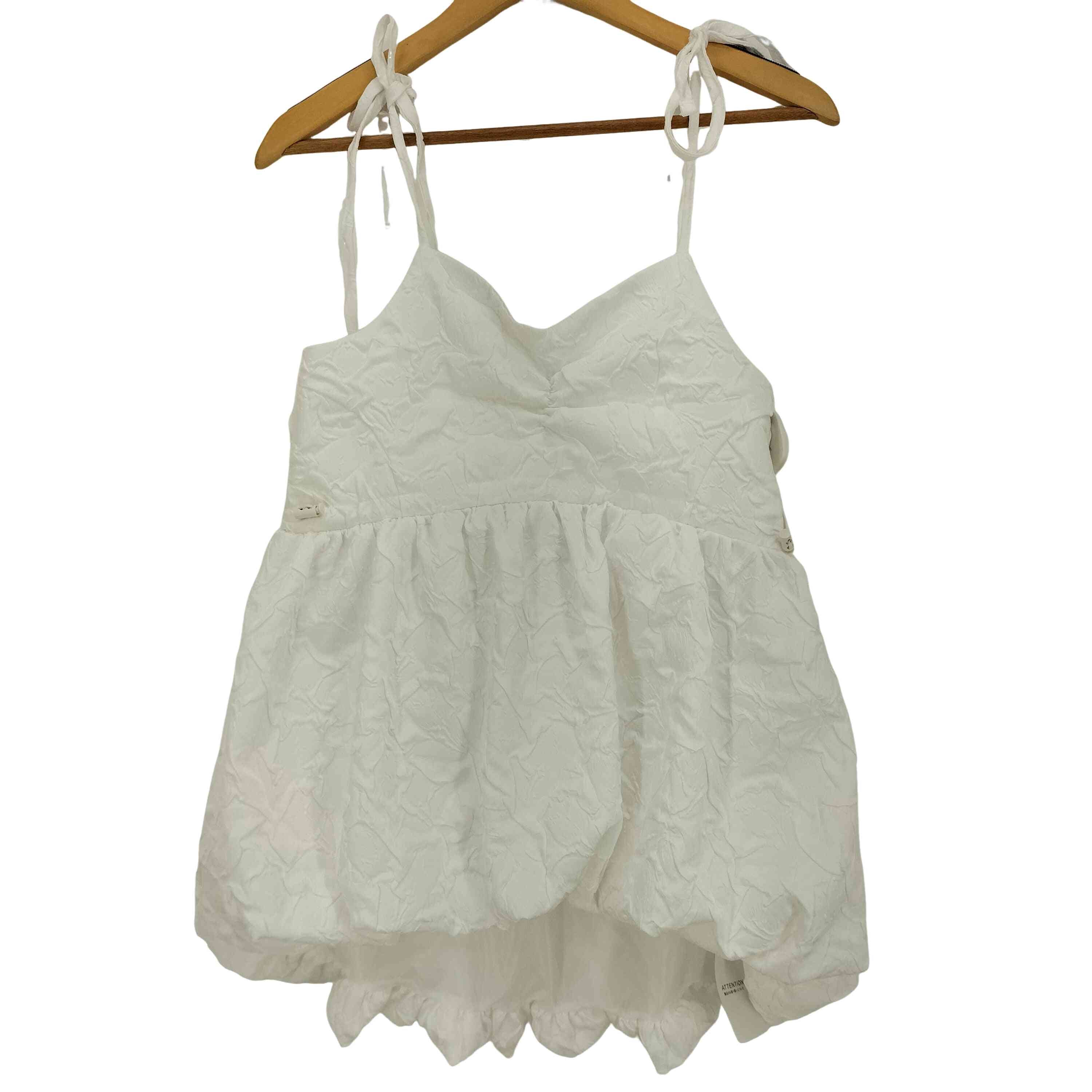 poppy tokyo(ポピートーキョー) BALLOON CAMI TUNIC  レディース FREE  中古 古着 0326 Balloon cami tunic (White) – POPPY