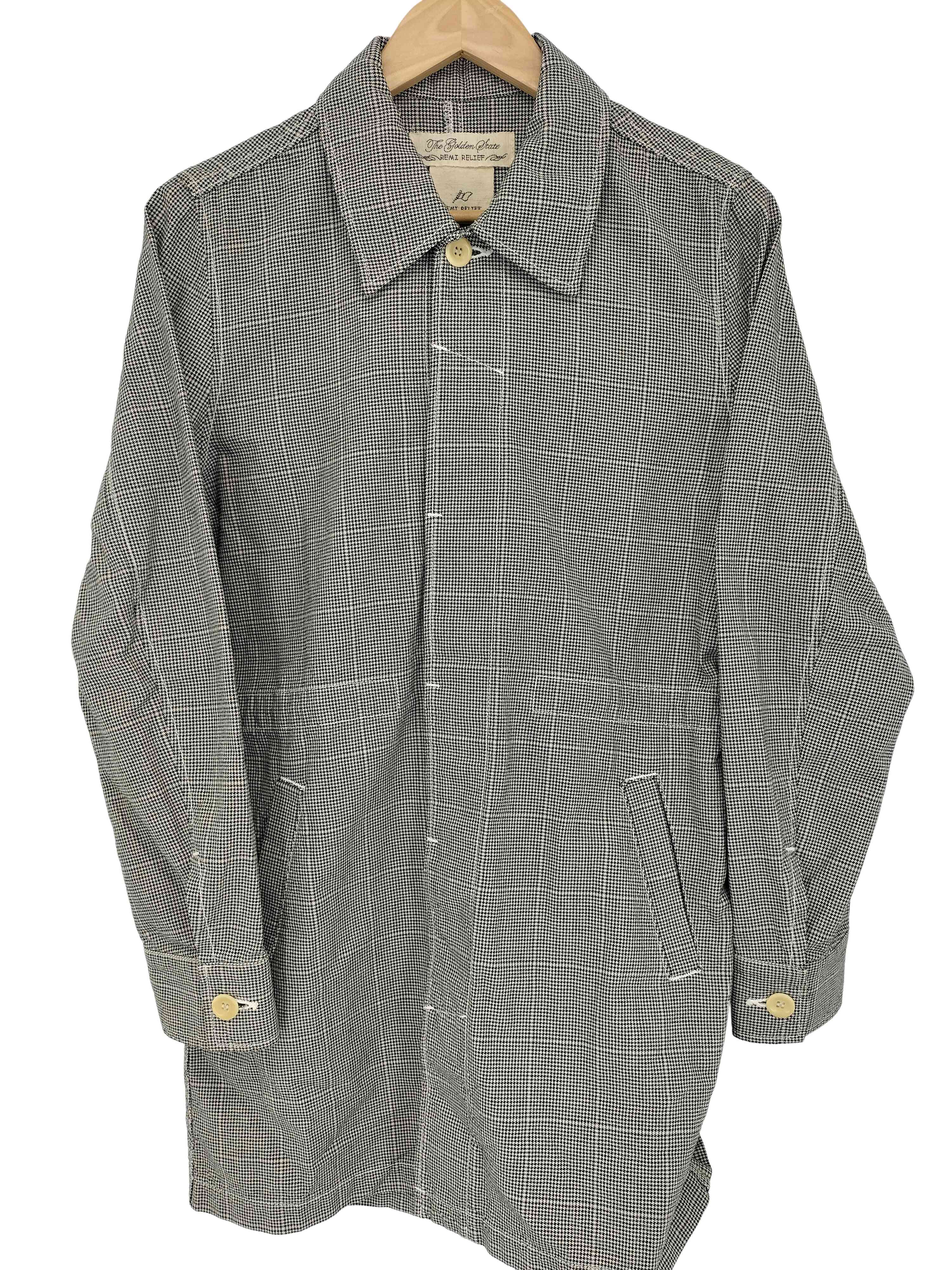 REMI RELIEF(レミレリーフ) 千鳥格子 ステンカラーコート メンズ JPN：S 【中古】【ブランド古着バズストア】 レミレリーフ REMI RELIEF 千鳥格子 ステンカラーコート メンズ JPN：S