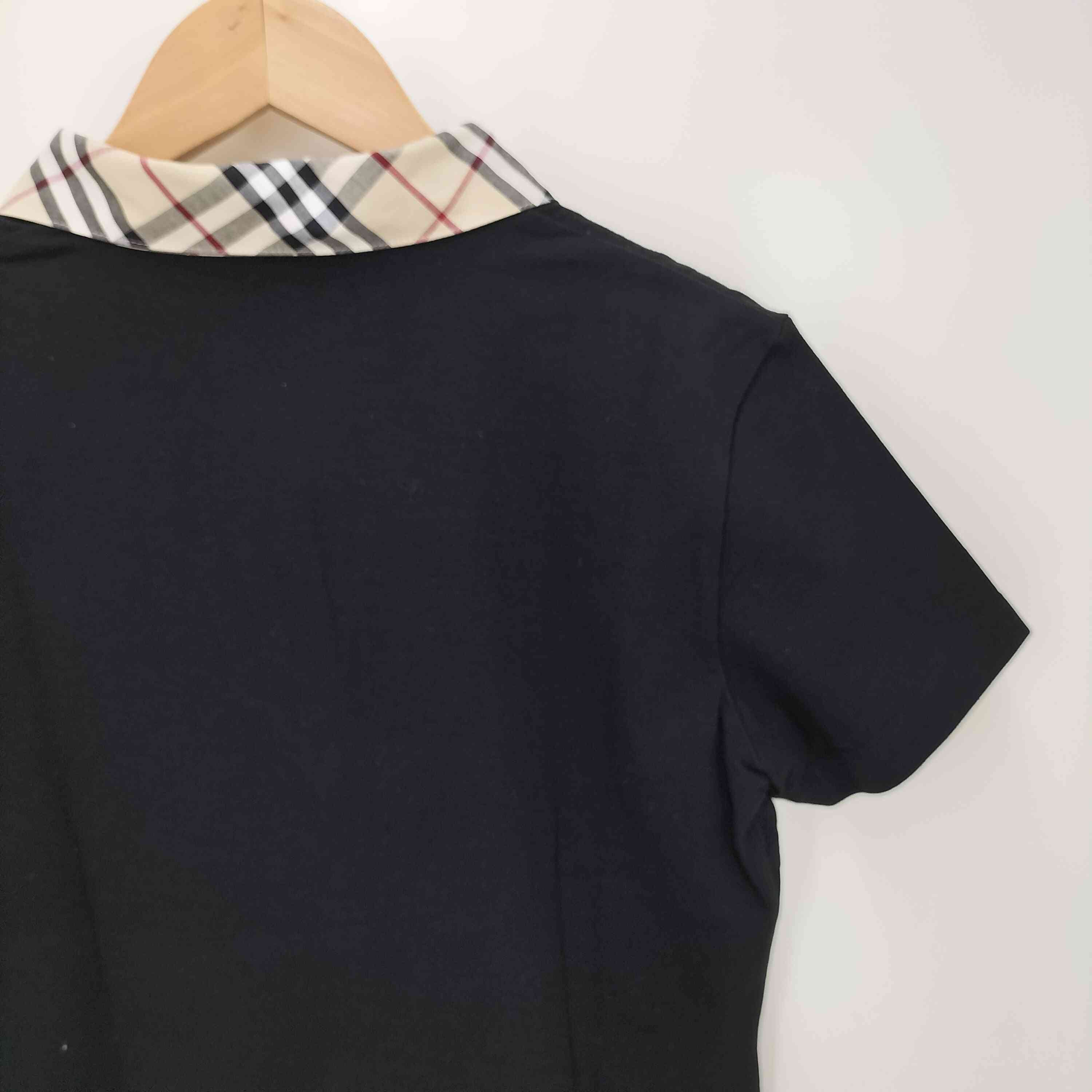 バーバリーロンドン BURBERRY LONDON 襟ノバチェック 裾ロゴ 刺繍