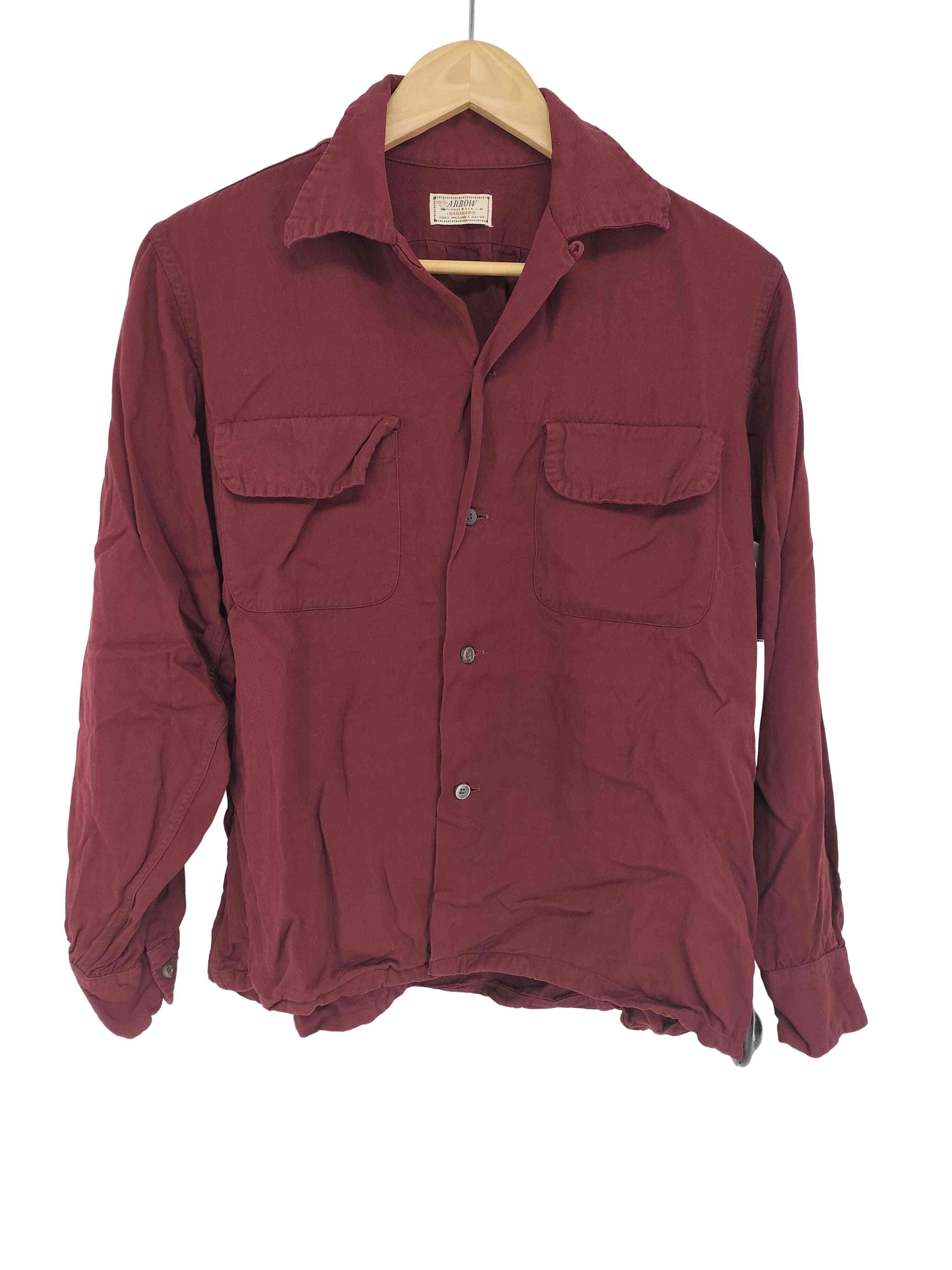 50s USA製 ARROW レーヨンオープンカラーシャツ vintage レーヨン