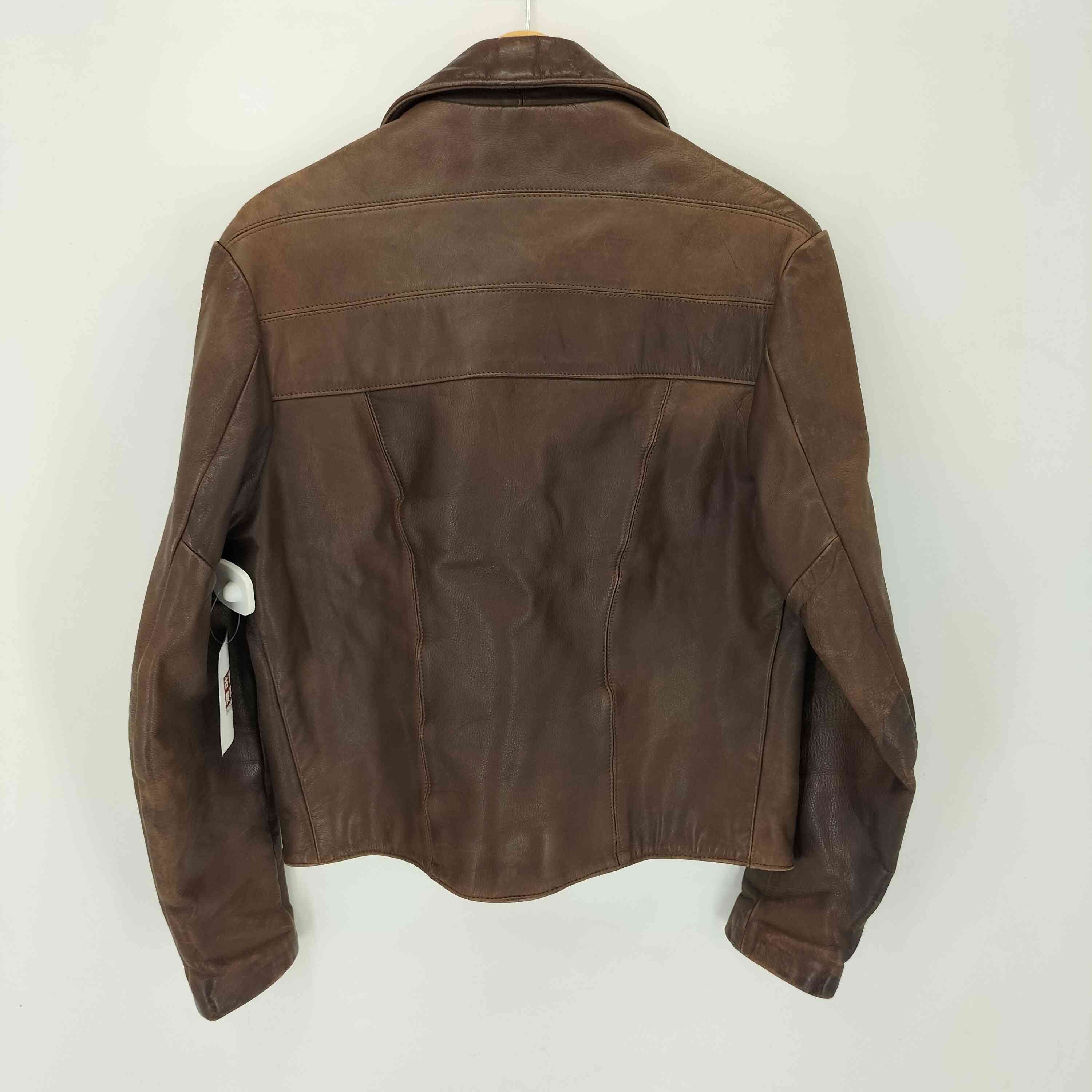 70's USA製　vintage レザージャケット　SERVALジップ　M 70年代 クラフトレザージャケット メンズS相当 古着 70s