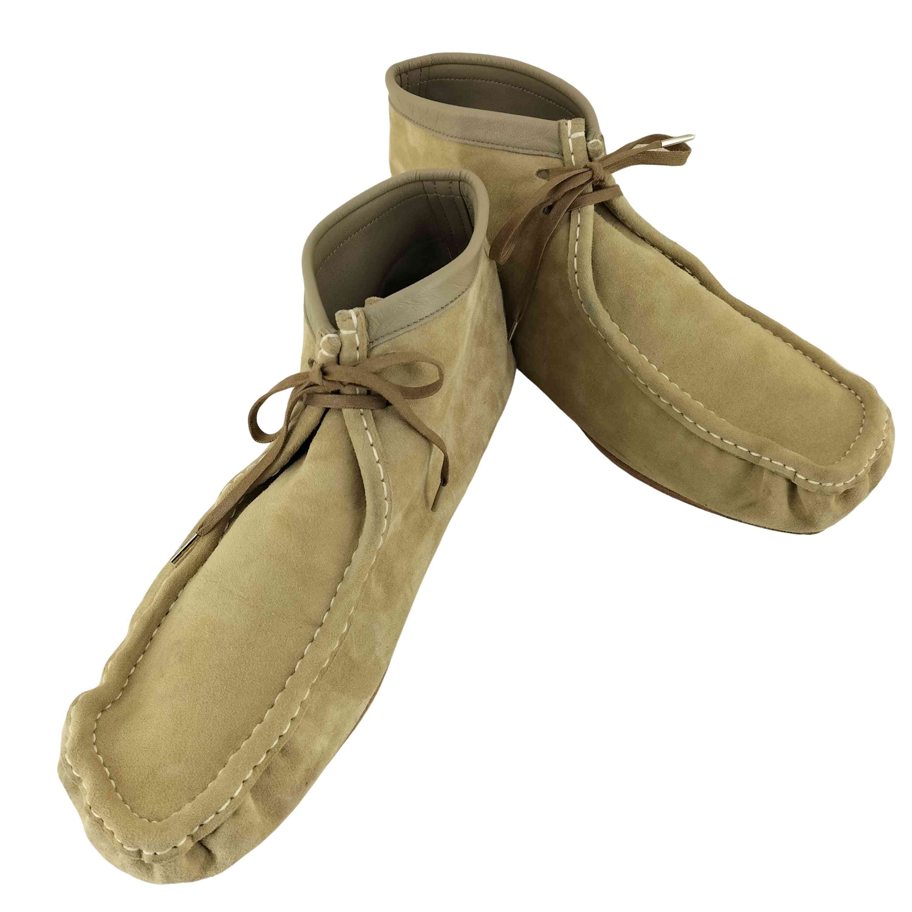 Suede Boots Auralee Short Moccasin Booties Ferragamo Grained