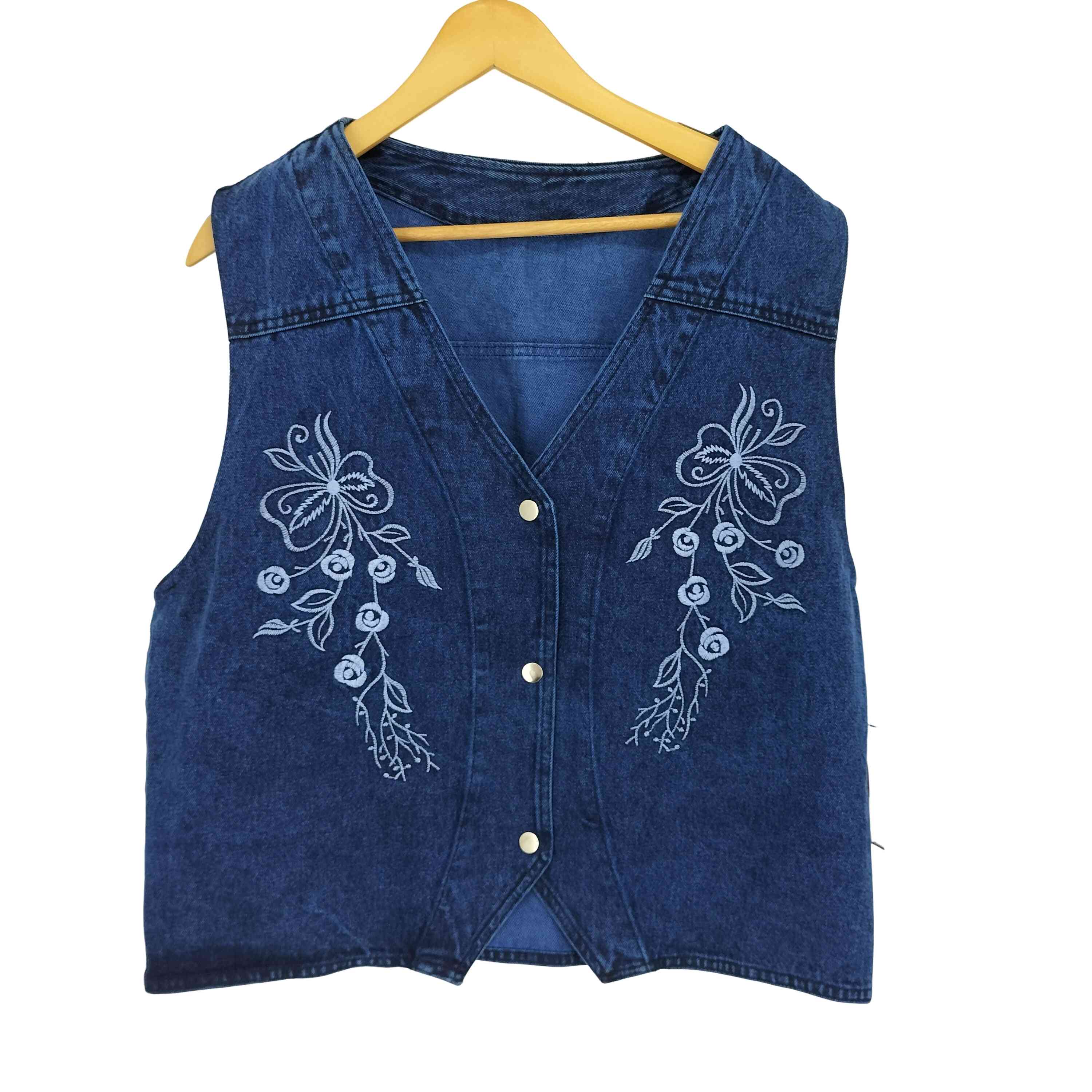 花刺繍デニムベスト レディース – ブランド古着買取販売バズストア