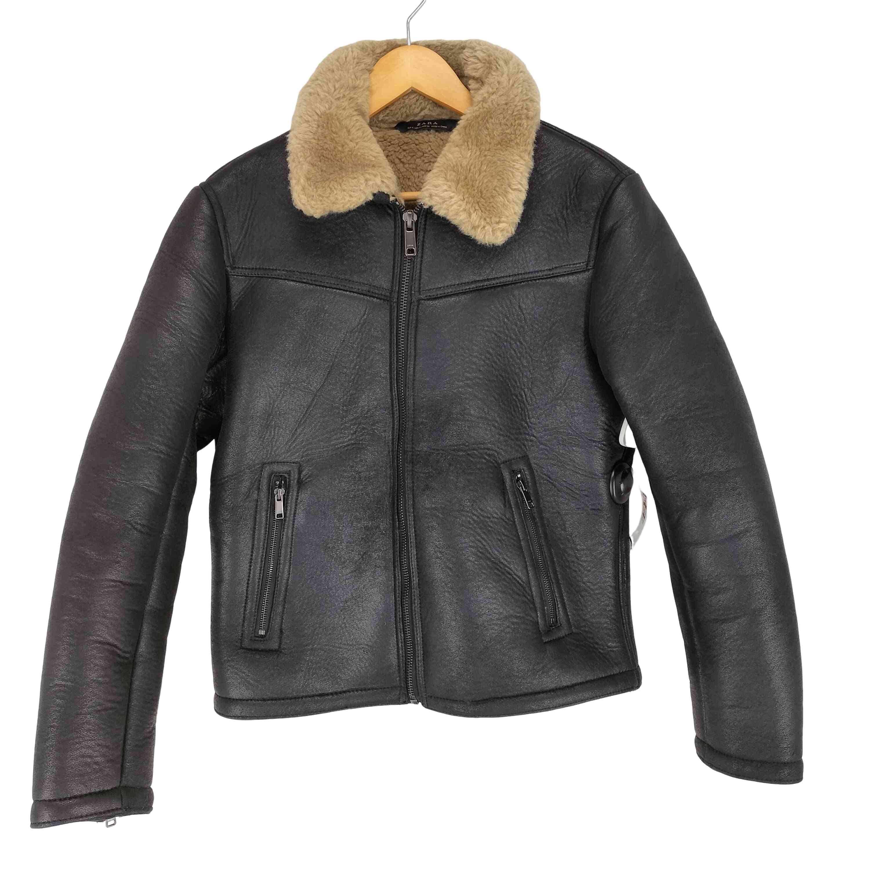ZARA⭐︎ボアムートンジャケット　Sサイズ ザラ ZARA エコムートン ボア ジャケット メンズ import：S