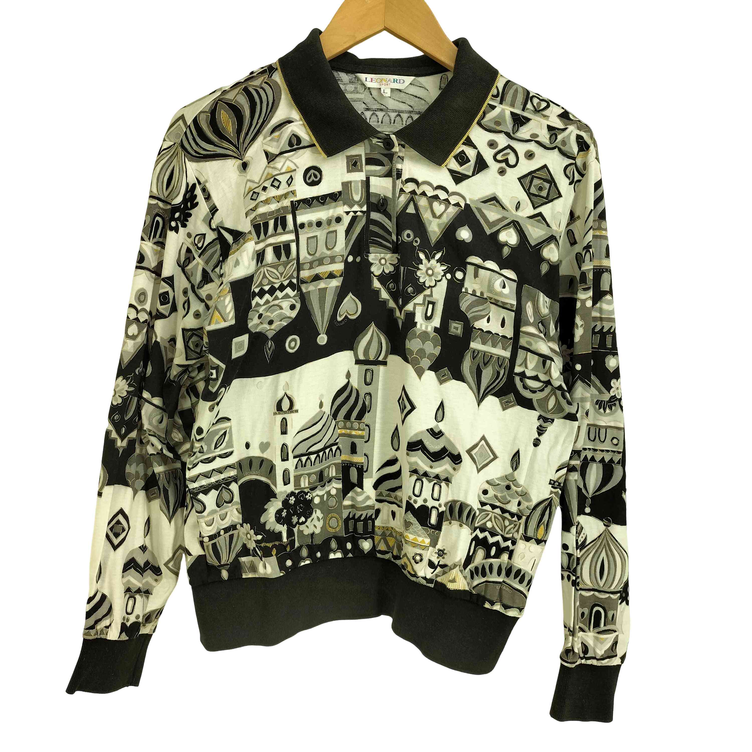 レオナールスポーツ LEONARD SPORT 花 総柄 Vネック チュニック