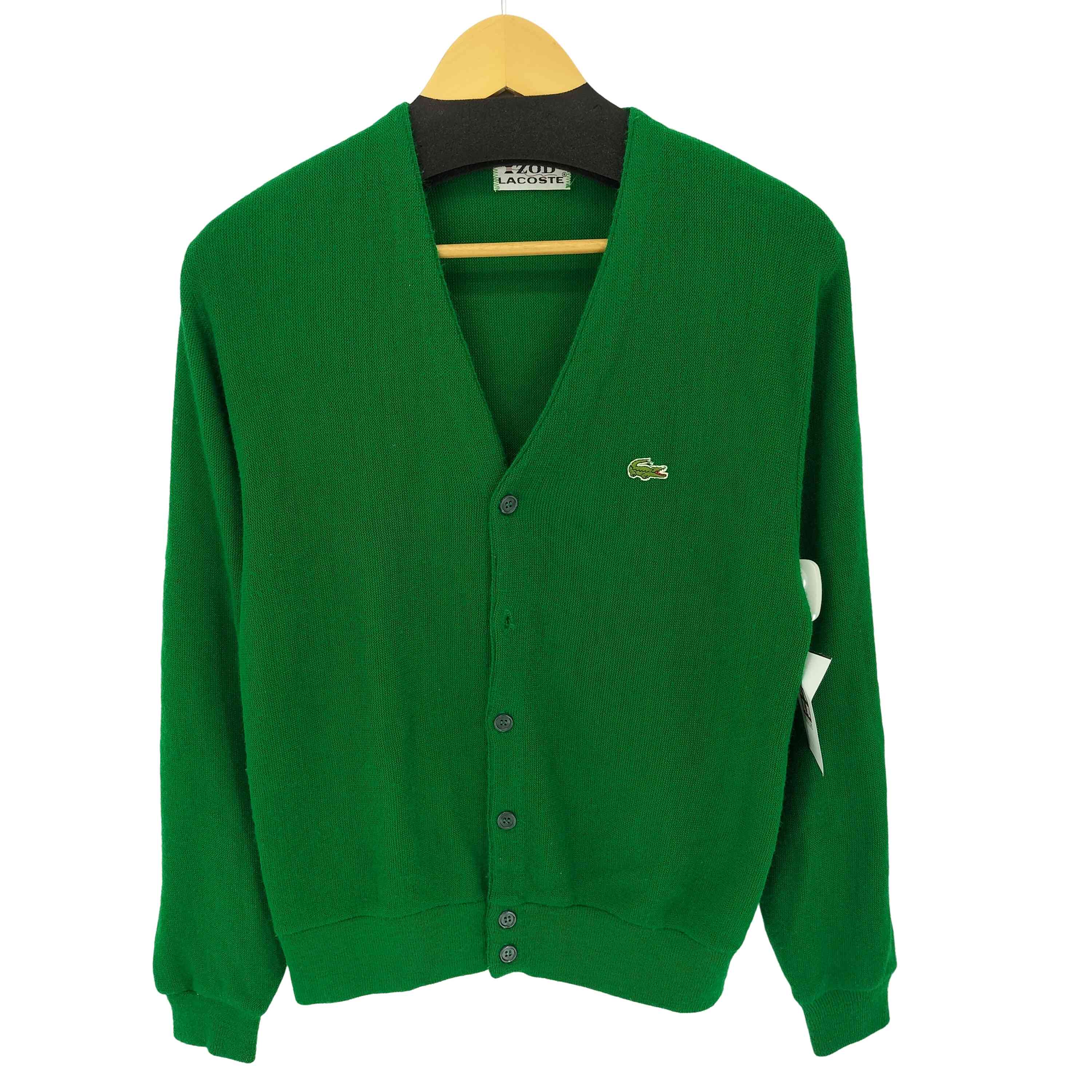 極美品　70年S IZOD LACOSTE アクリルカーディガン バターイエロー 極美品 70年S IZOD LACOSTE アクリルカーディガン バターイエロー