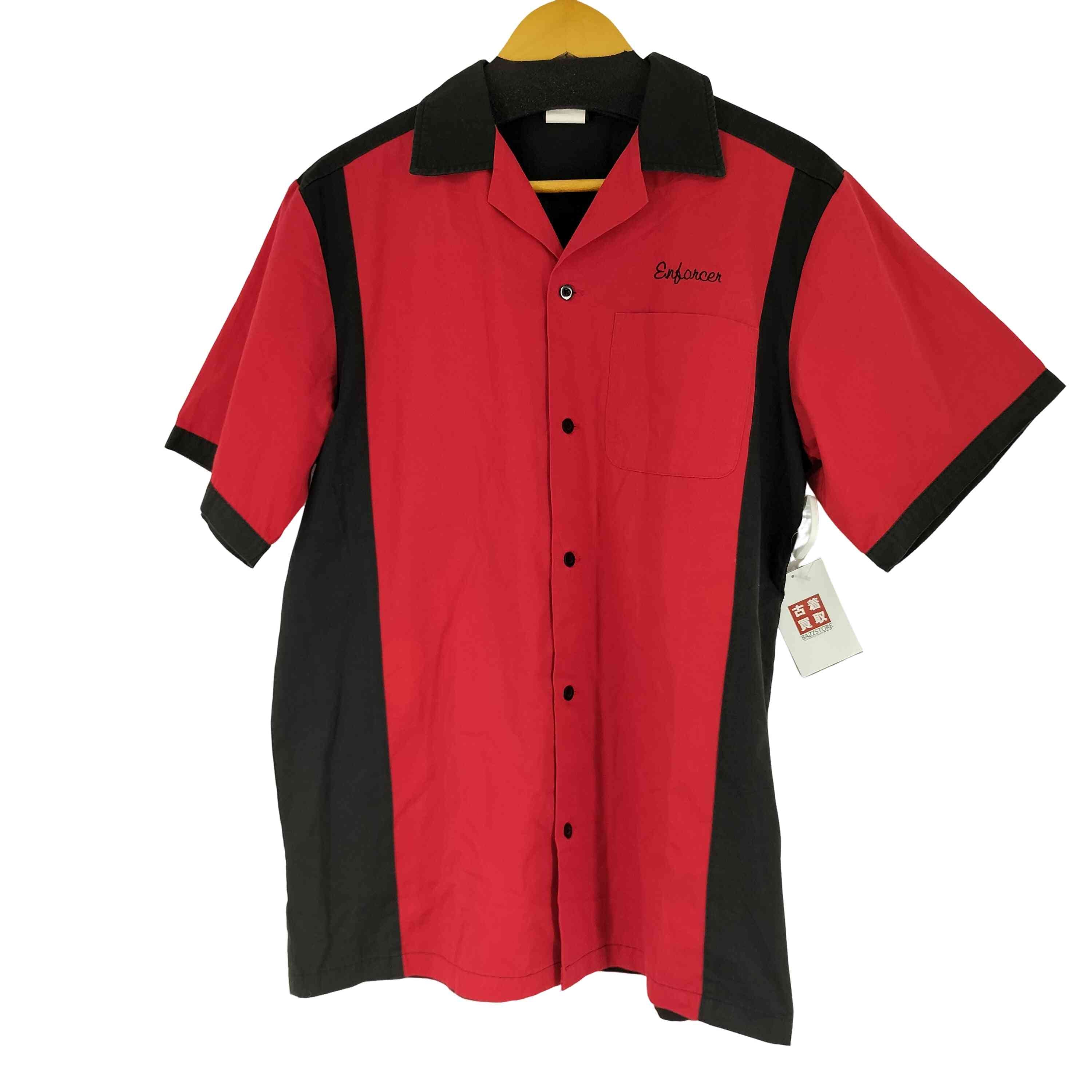 Hilton ボウリングシャツ 黒 赤ストライプ ヒルトン HILTON 00S S/S ボウリングシャツ メンズ import：S