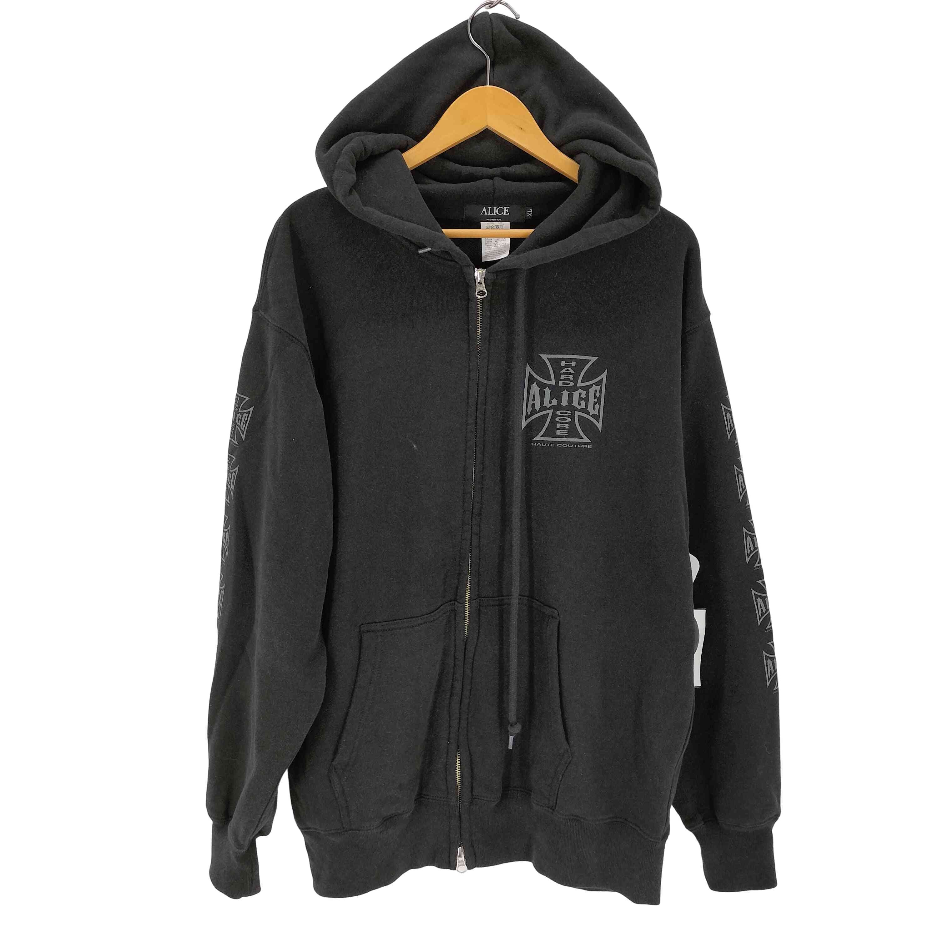 パーカー・フーディ ALICE HOLLYWOOD DESTROYED CHOPPER FULL ZIP HOODIE / BLK WHT ALICE HOLLYWOOD アリス ハリウッド SS25 TOKYO EXCLUSIVE