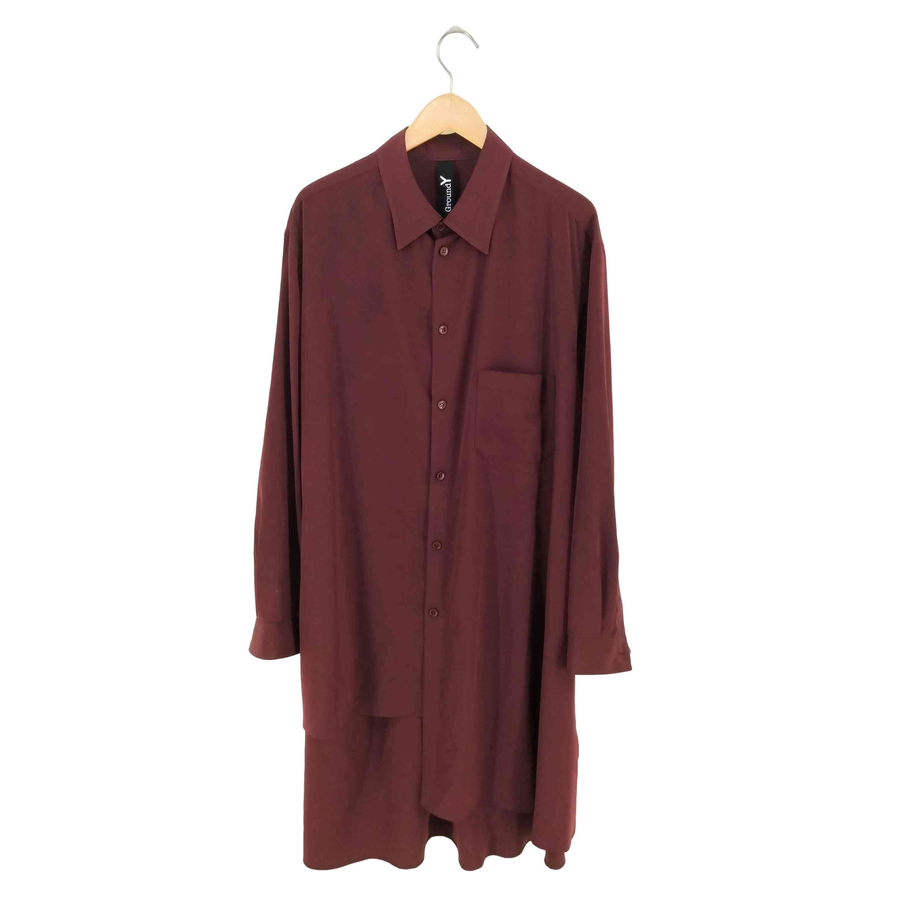 Ground Y(グラウンドワイ) CREPE DE CHINE ASYMMETRY SHIRT クレープデシン アシンメトリーシャツ メンズ JPN：3 【中古】【ブランド古着バズストア】 グラウンドワイ Ground Y CREPE DE CHINE ASYMMETRY SHIRT クレープ