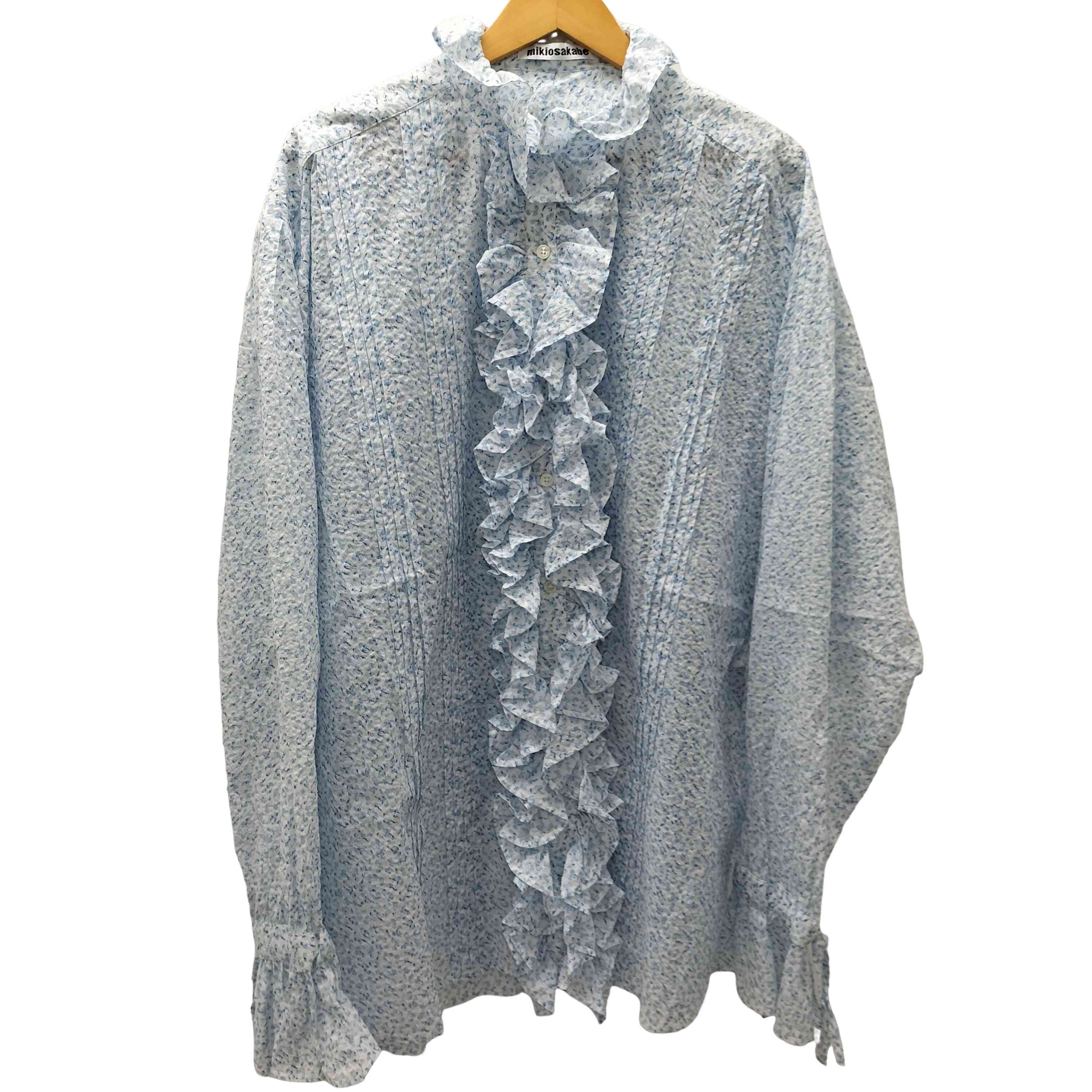 ミキオサカベ MIKIOSAKABE 23SS ストライプ フリル ビッグ シャツ 