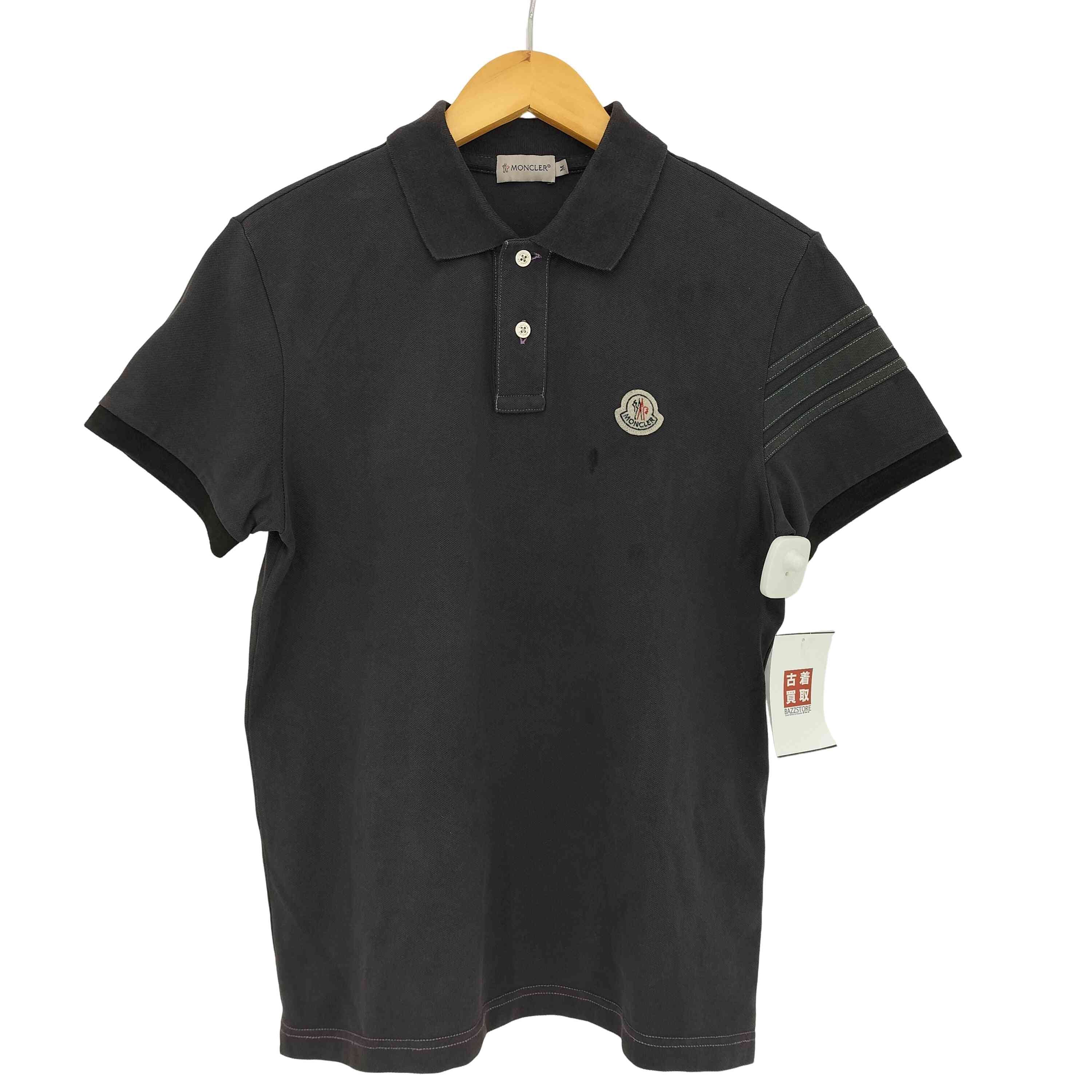 【完売モデル】　MONCLER モンクレール　ポロシャツ　ワッペンロゴ　希少　M MONCLER - ☆モンクレール ブラック ワッペン サイドロゴ