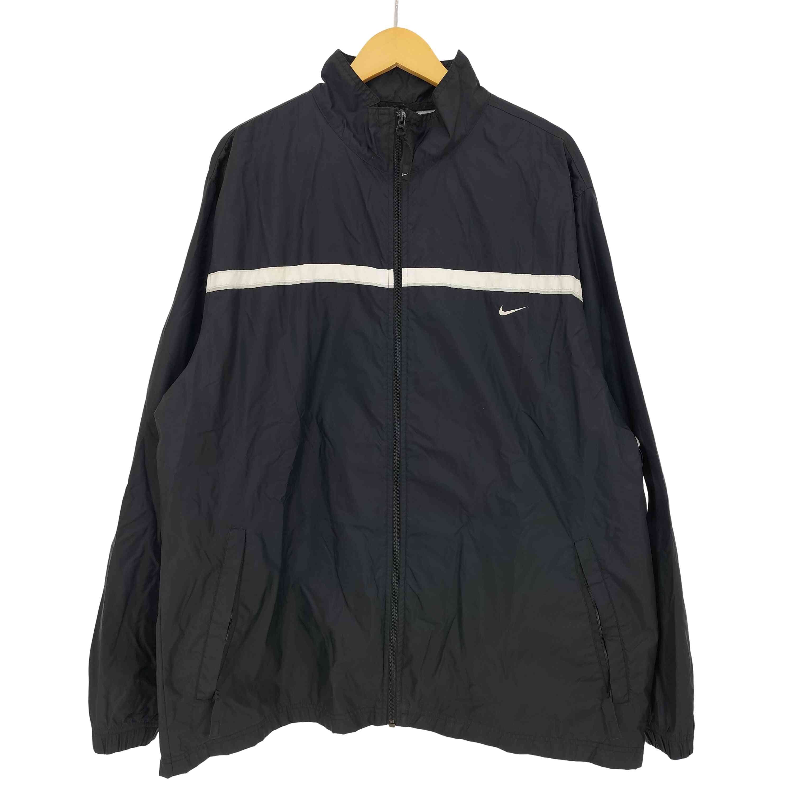 ナイキ NIKE 00s ロゴ刺繍 サイドライン ナイロン ジップアップ