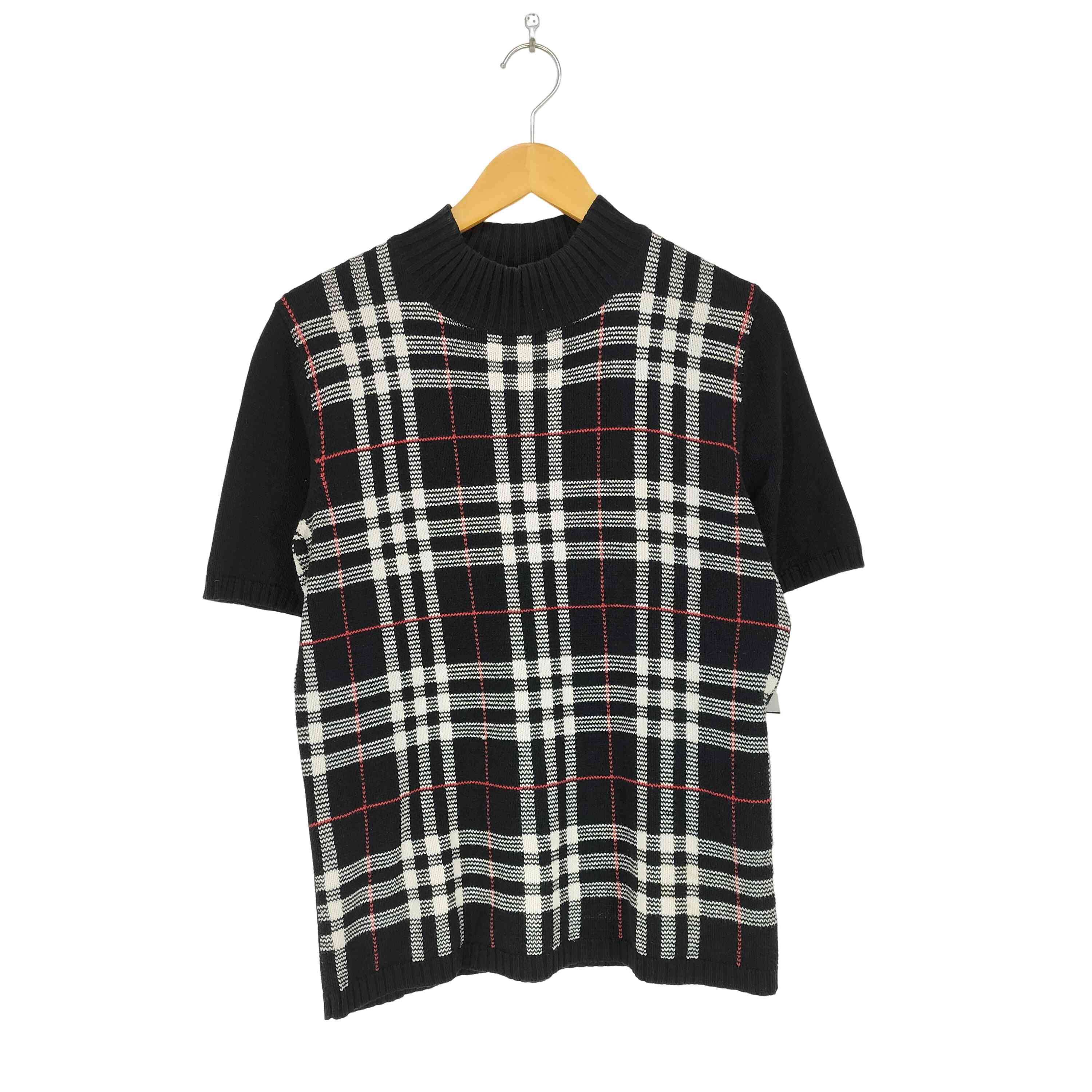 BURBERRY ノバチェック柄 半袖ニットセーター Burberry Londonバーバリーロンドン y2k半袖ニット ノバチェック