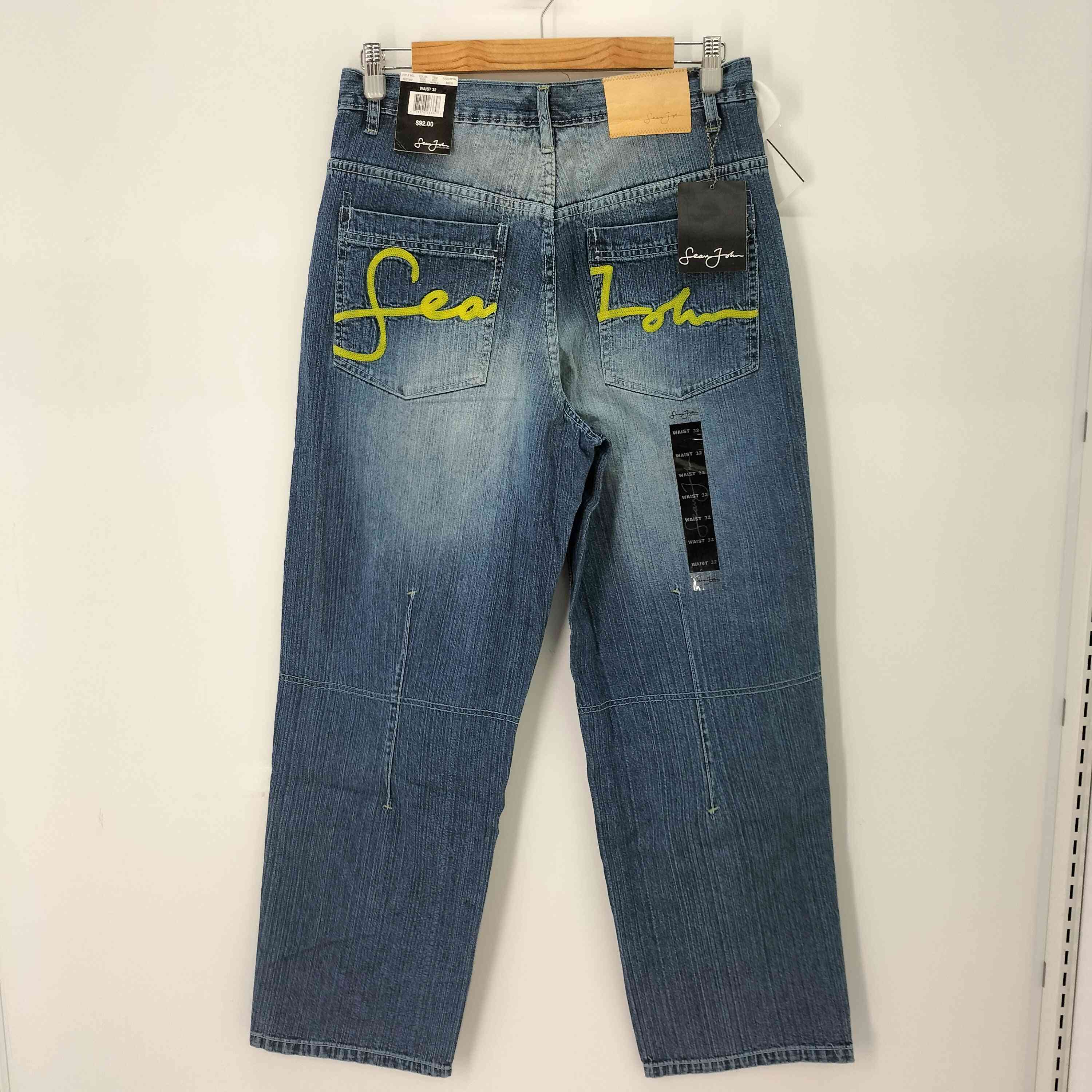 ショーンジョン Sean john ロゴ刺繍 ワイドデニムパンツ hiphop Bboy