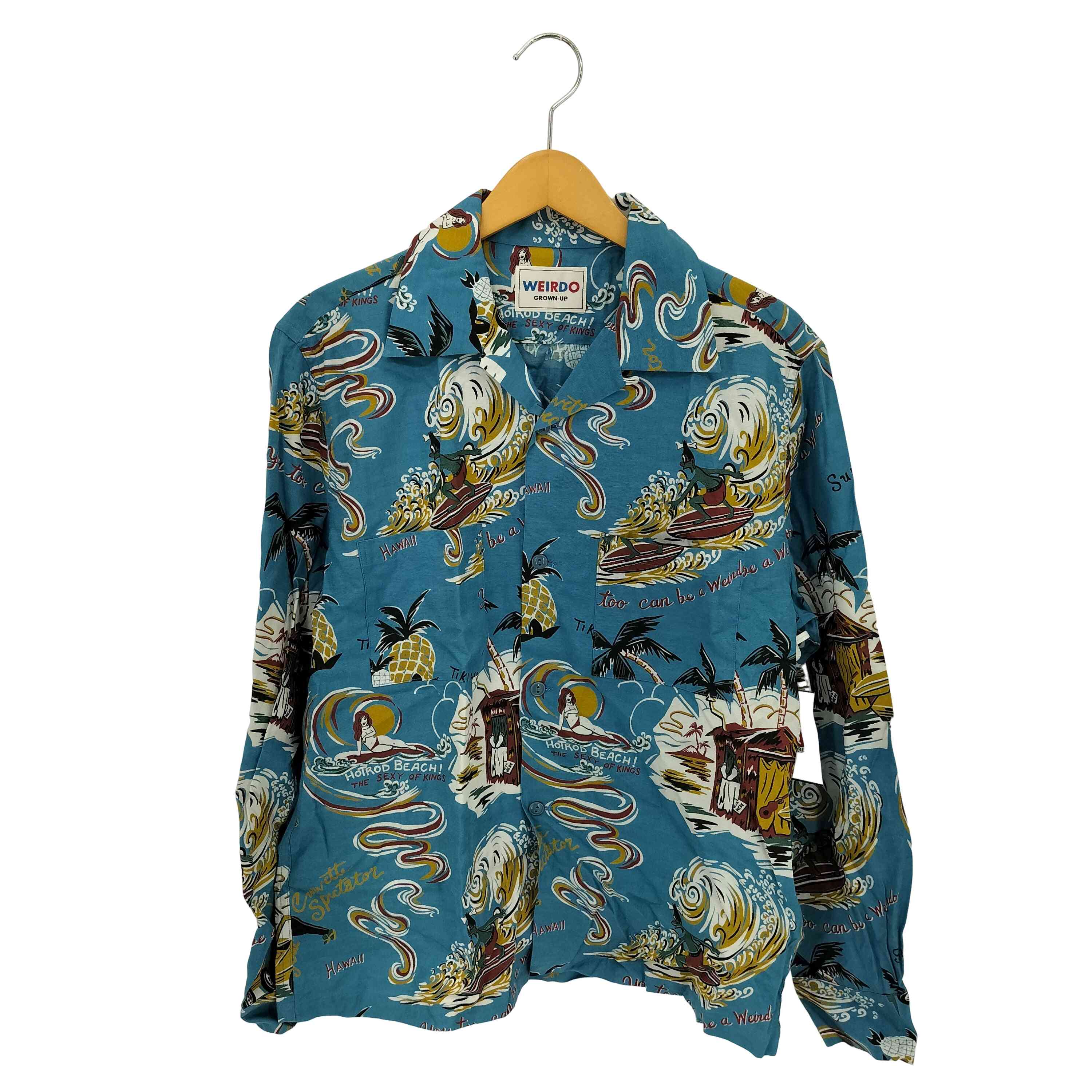 WEIRDO(ウィアード) WEIRDO HUT - L/S SHIRTS ロングスリーブ アロハシャツ メンズ import：S 【中古】【ブランド古着バズストア】 ウィアード WEIRDO WEIRDO HUT - L/S SHIRTS ロングスリーブ アロハ