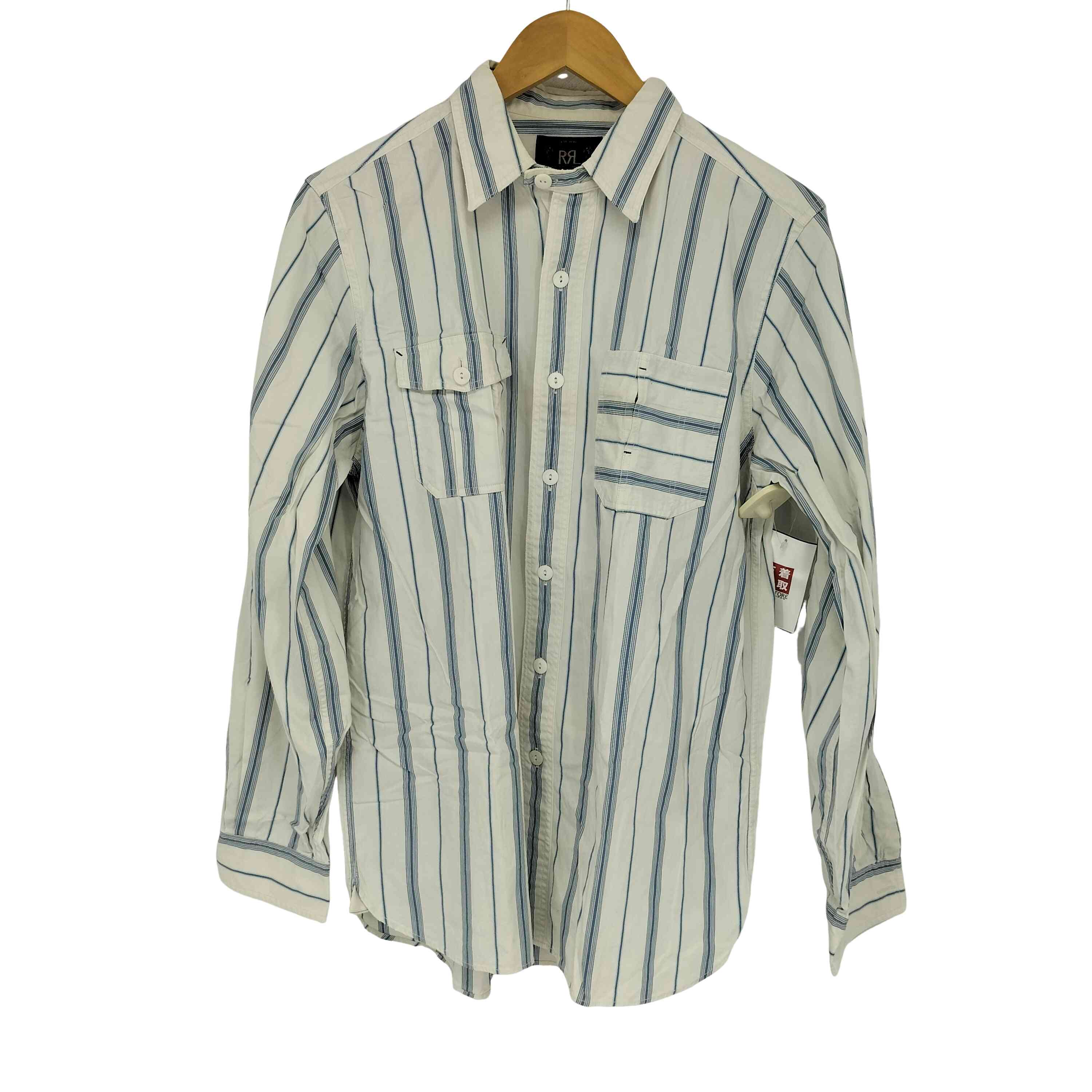 RRL ストライプ チンストシャツ L ダブルアールエルラルフローレン RRL RALPH LAUREN L/S