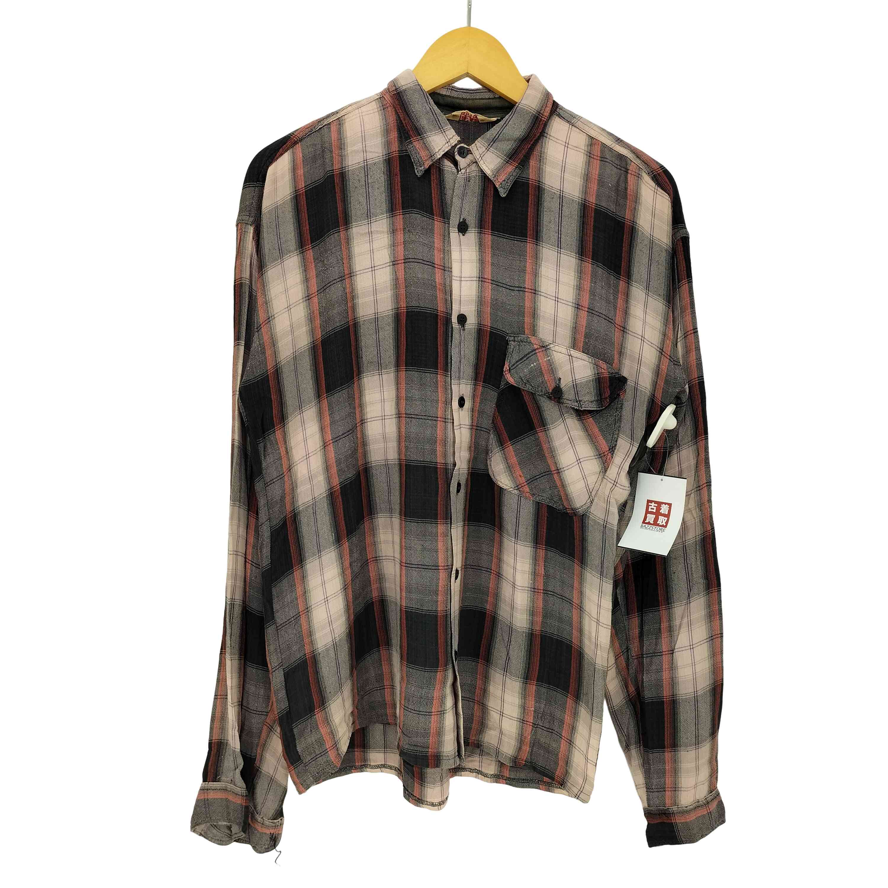 USED古着(ユーズドフルギ) FLYER オンブレチェック シャツ メンズ import：M 【中古】【ブランド古着バズストア】 FLYER オンブレチェック シャツ メンズ import：M – ブランド古着買取