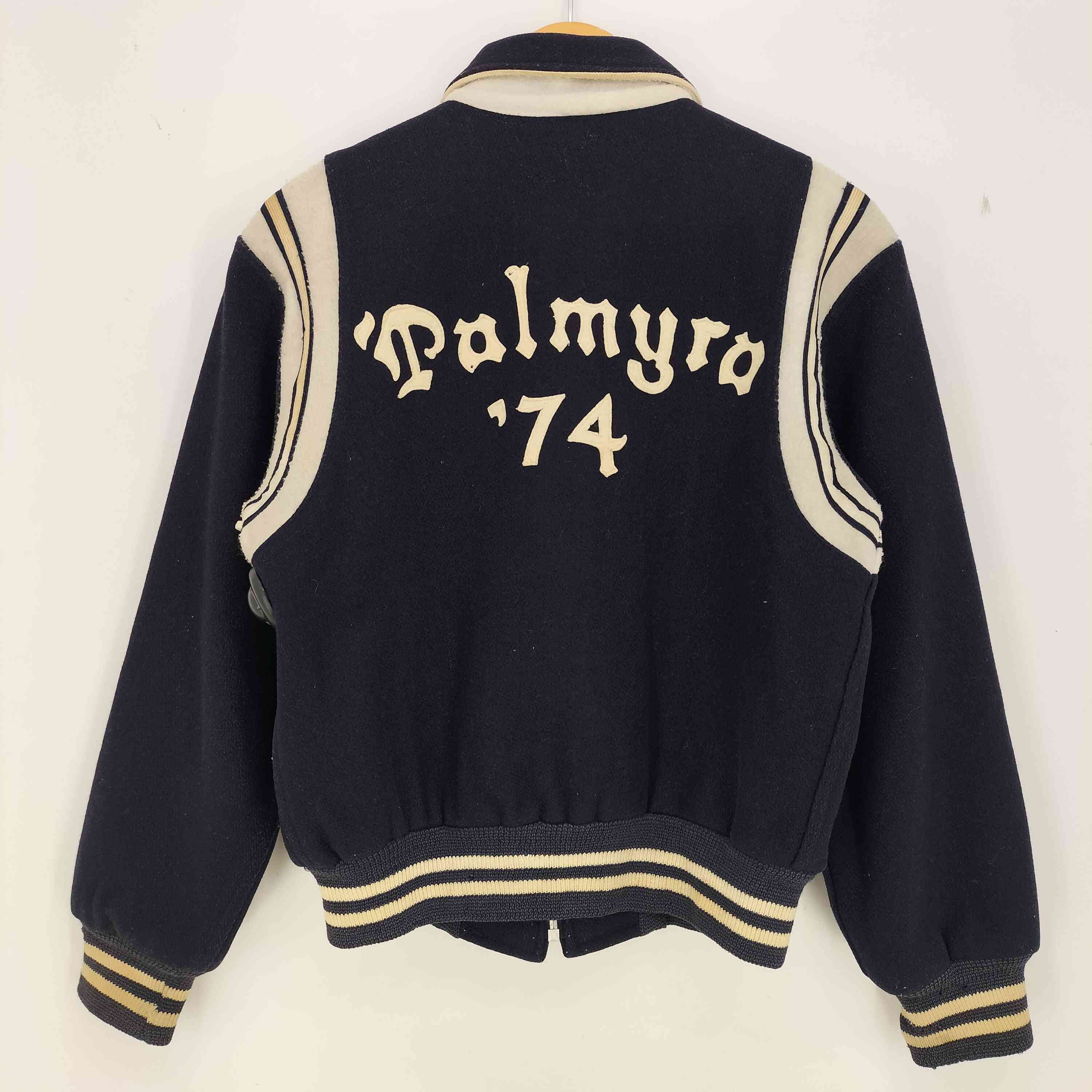 UNION EMBLEM 60-70s アルミ 棒型TALON カレッジ 襟付き ウール ジップ