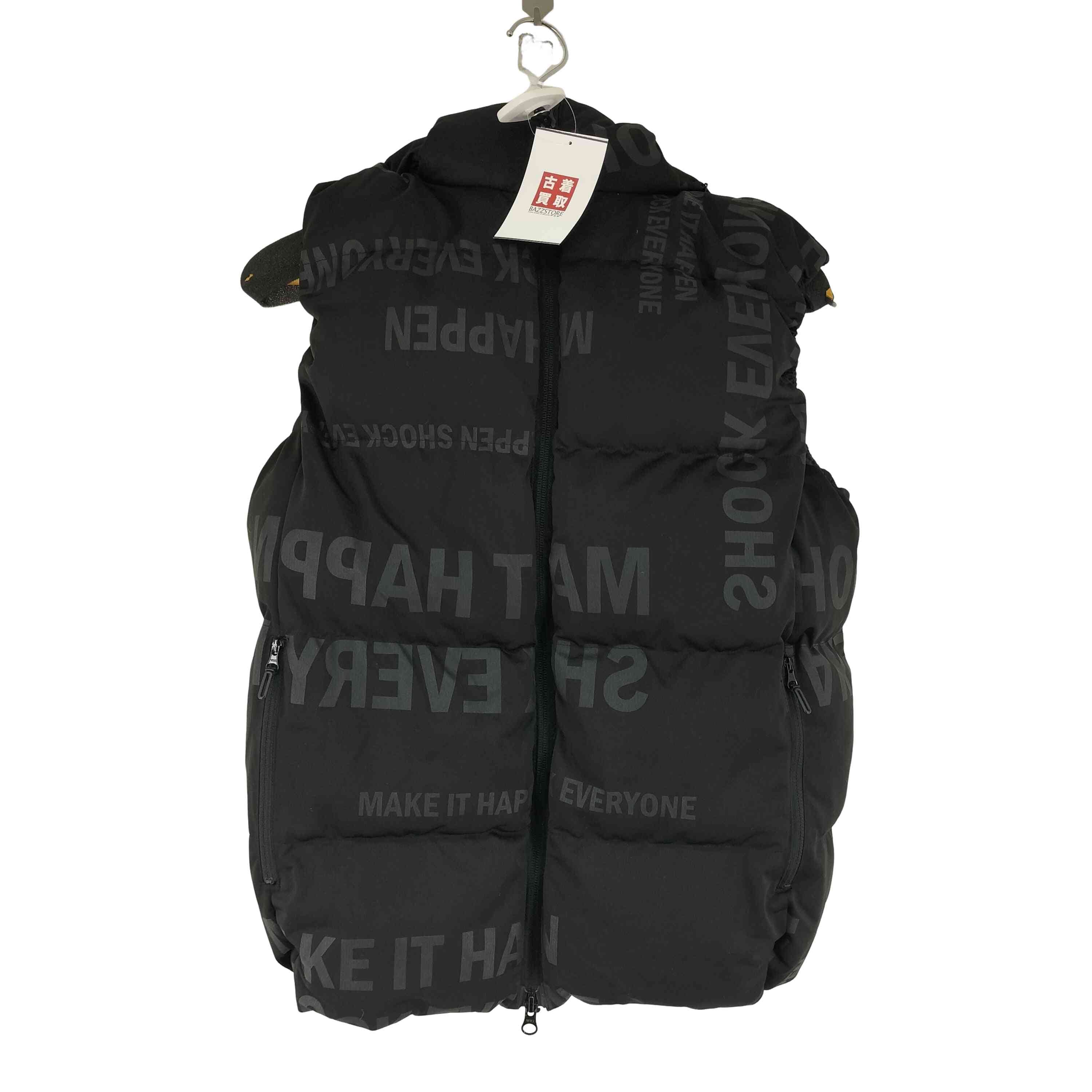 [アズールバイマウジー] B-HEAT オーウェン プリント 中綿 ベスト メンズ 251GAC30-091H L 柄BLK アズールバイマウジー] B-HEAT オーウェン プリント 中綿 ベスト