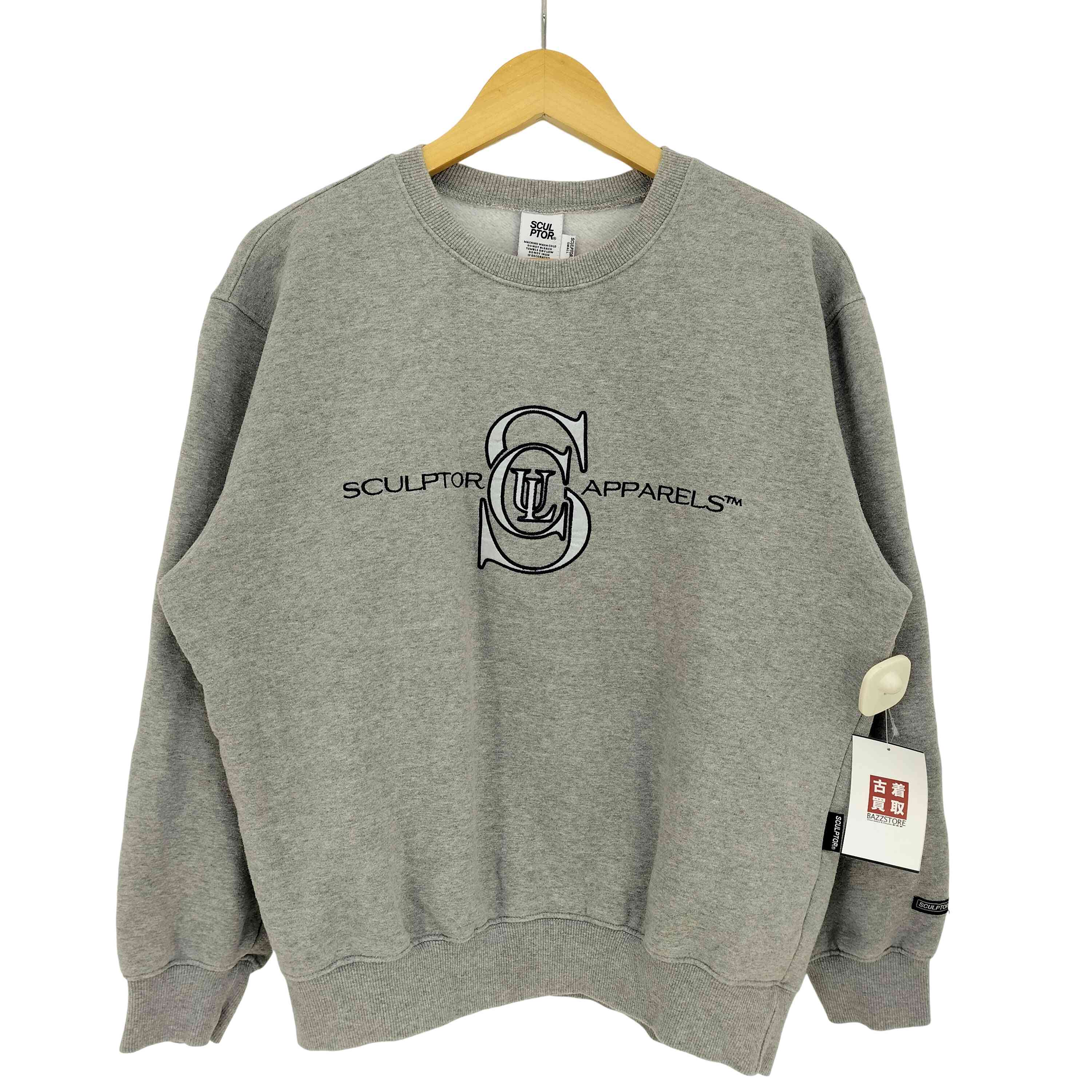スカルプター SCULPTOR SATIN APPLIQUE SWEATSHIRT サテンアップリケ 