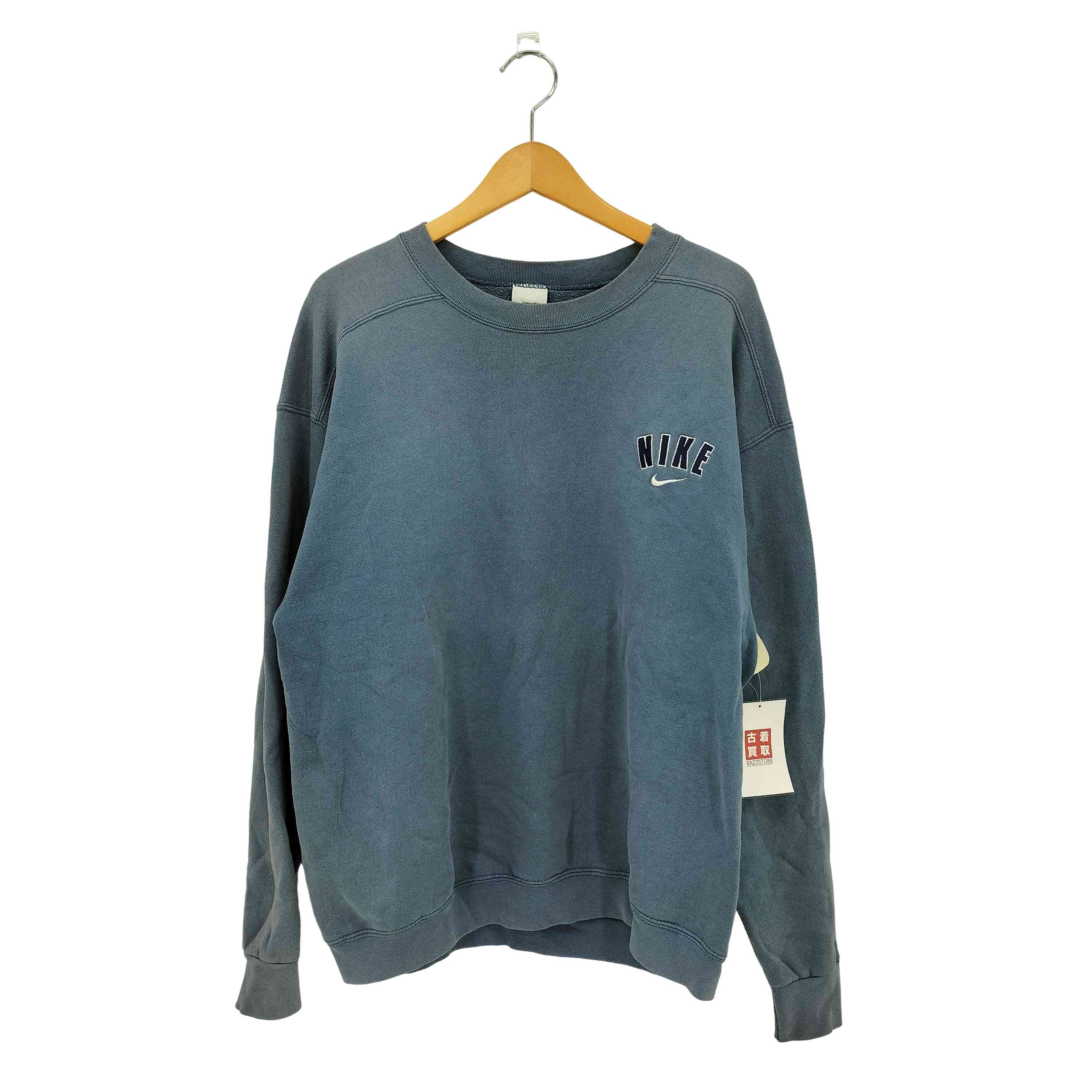 ナイキ NIKE 90s 白タグ USA製 ロゴ刺繍 クルーネックスウェット