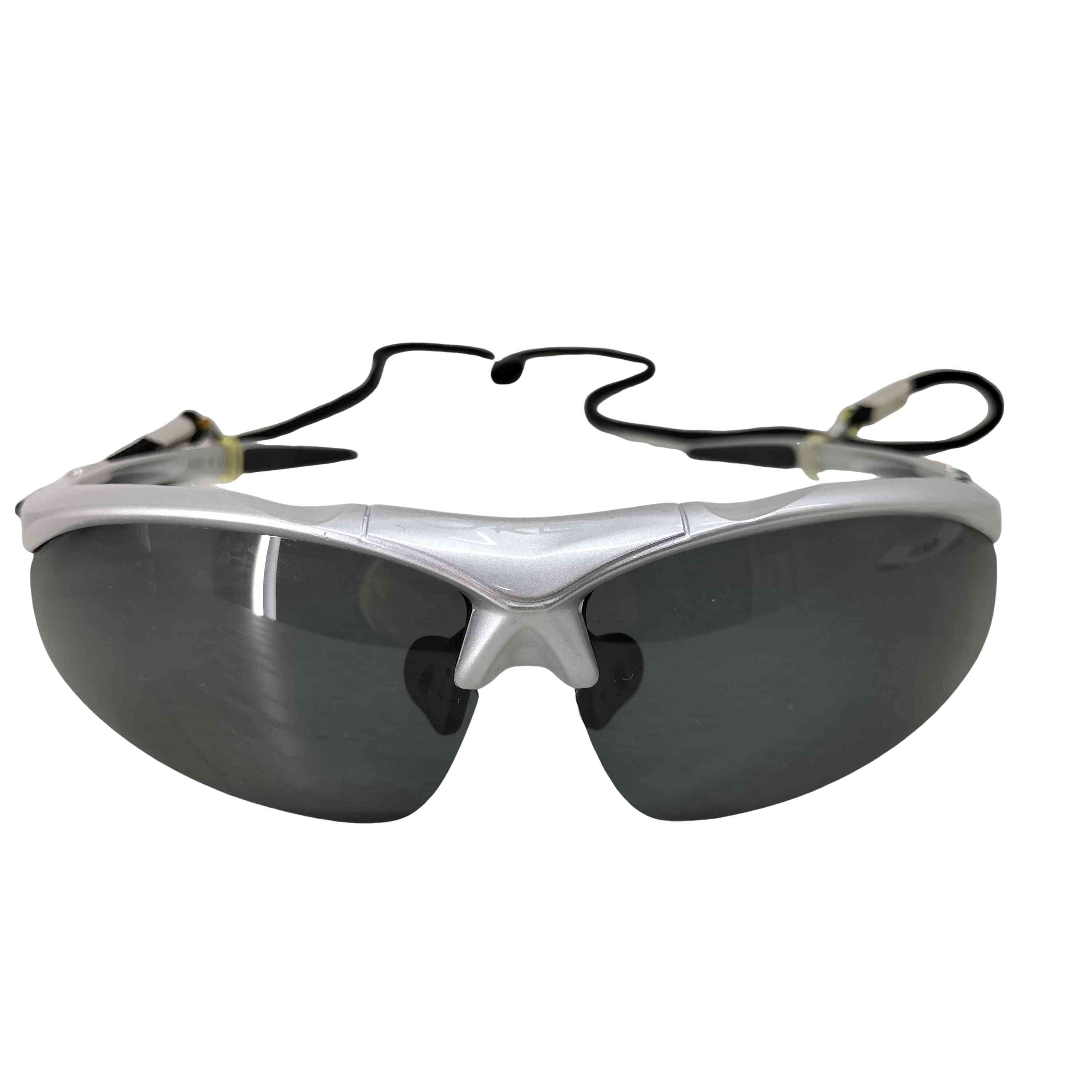 00初期 USA製Oakley サングラス シルバー ブラックレンズ オークリー OAKLEY USA製 替えレンズ付き サングラス メンズ 80□16