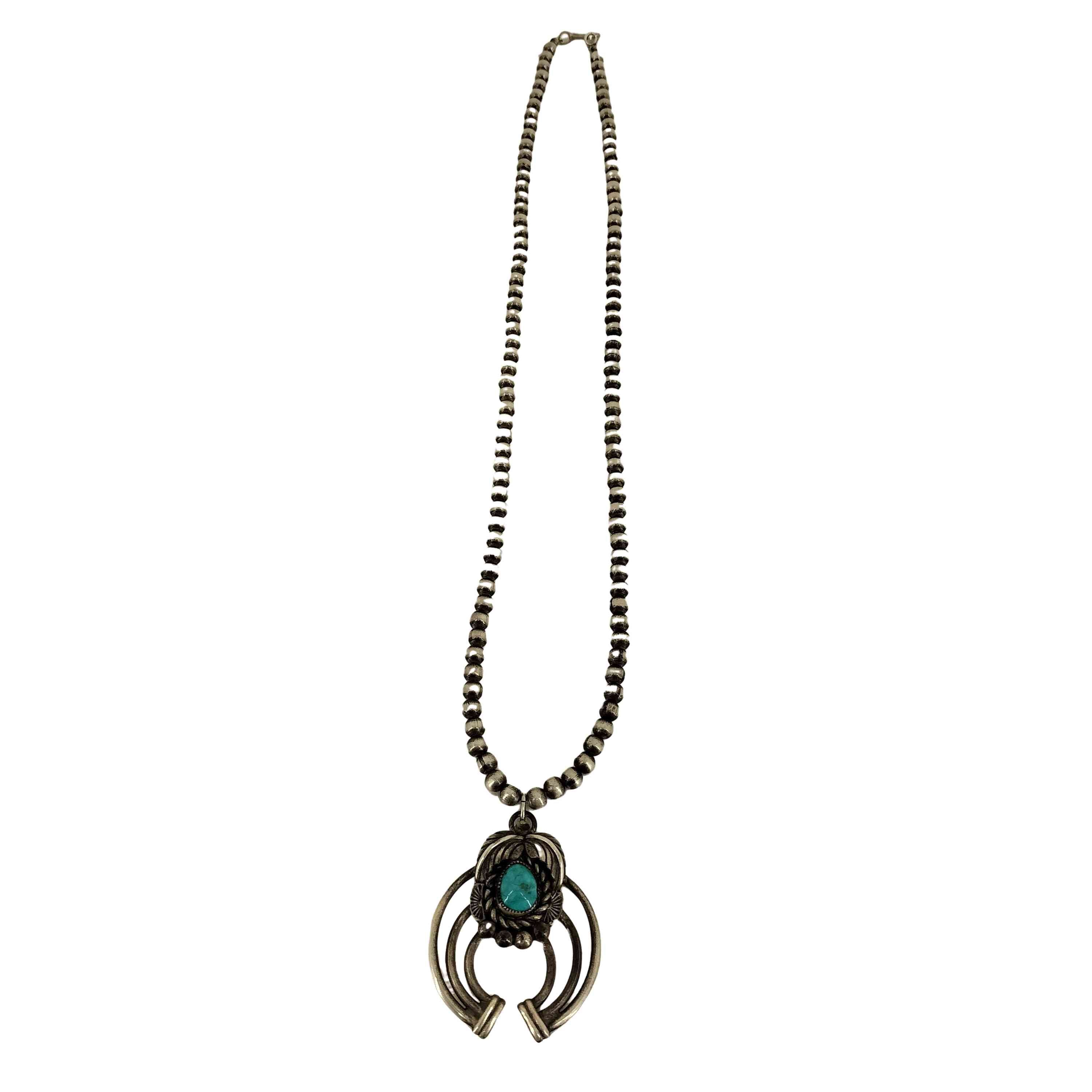 NAVAJO EC刻印 ターコイズネックレストップ sterling ナバホ 【公式通販】