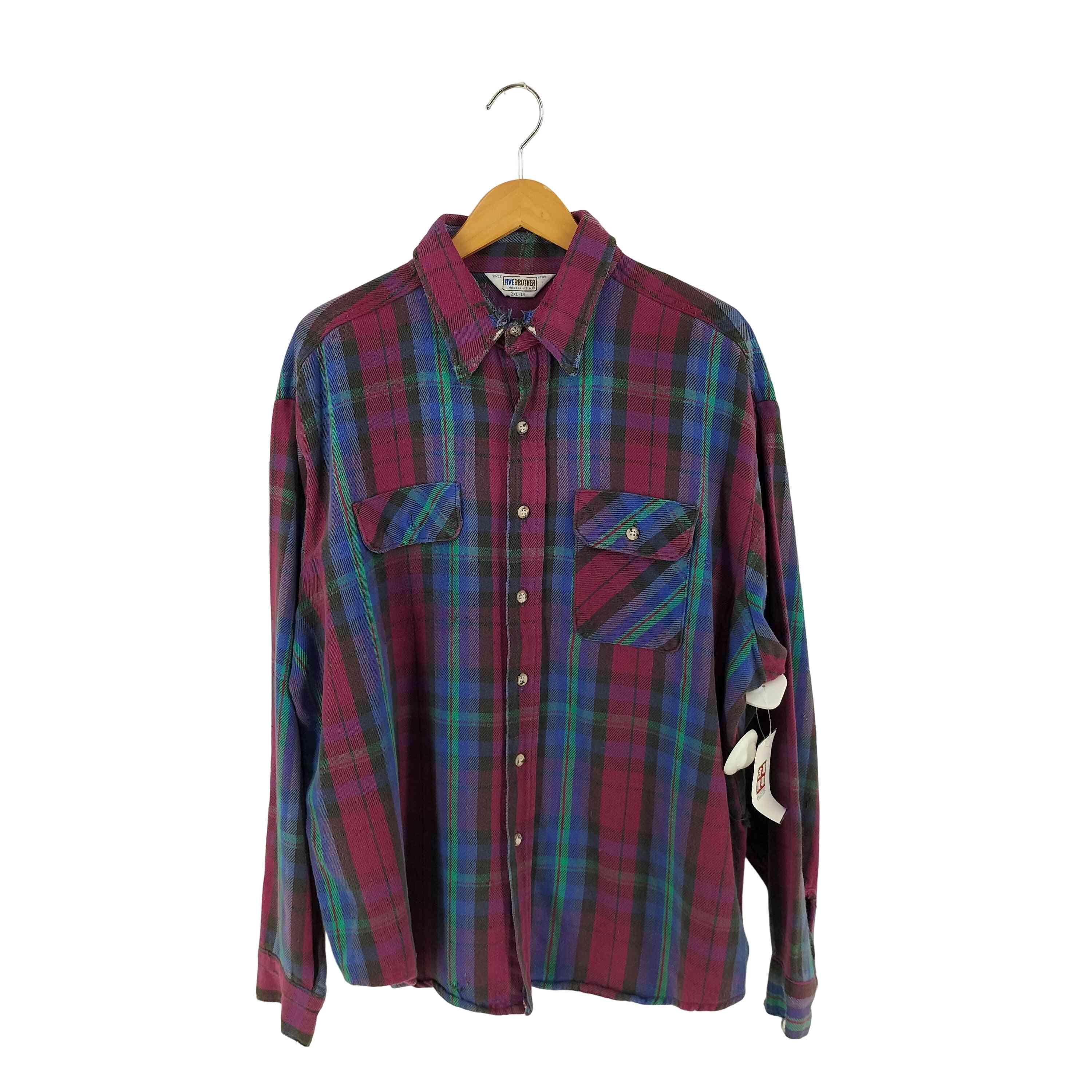 ファイブブラザー FIVE BROTHER 70-80s USA製 三角タグ チェック