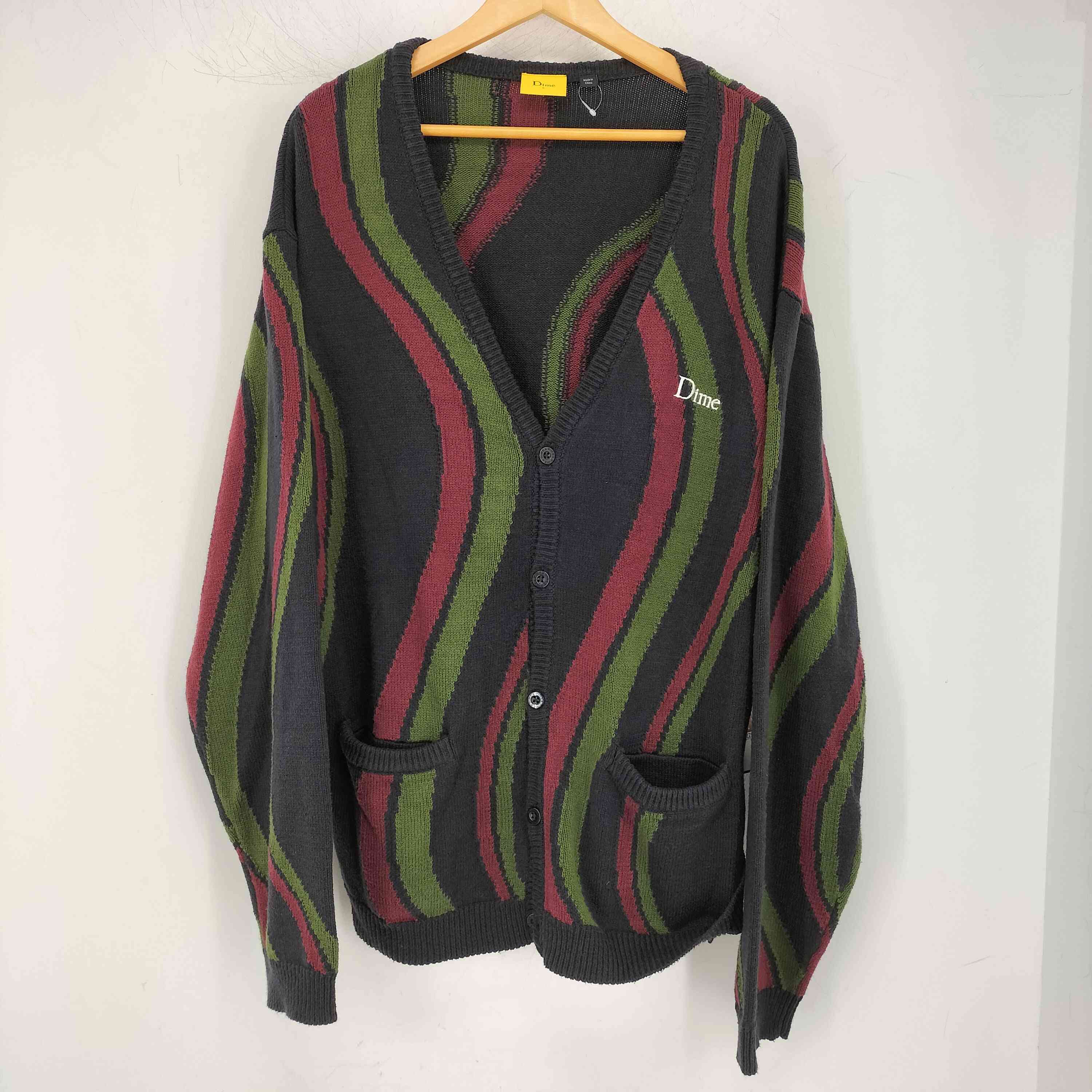 Dime ストライプ カーディガン KNIT CARDIGAN Dime M カーディガン 