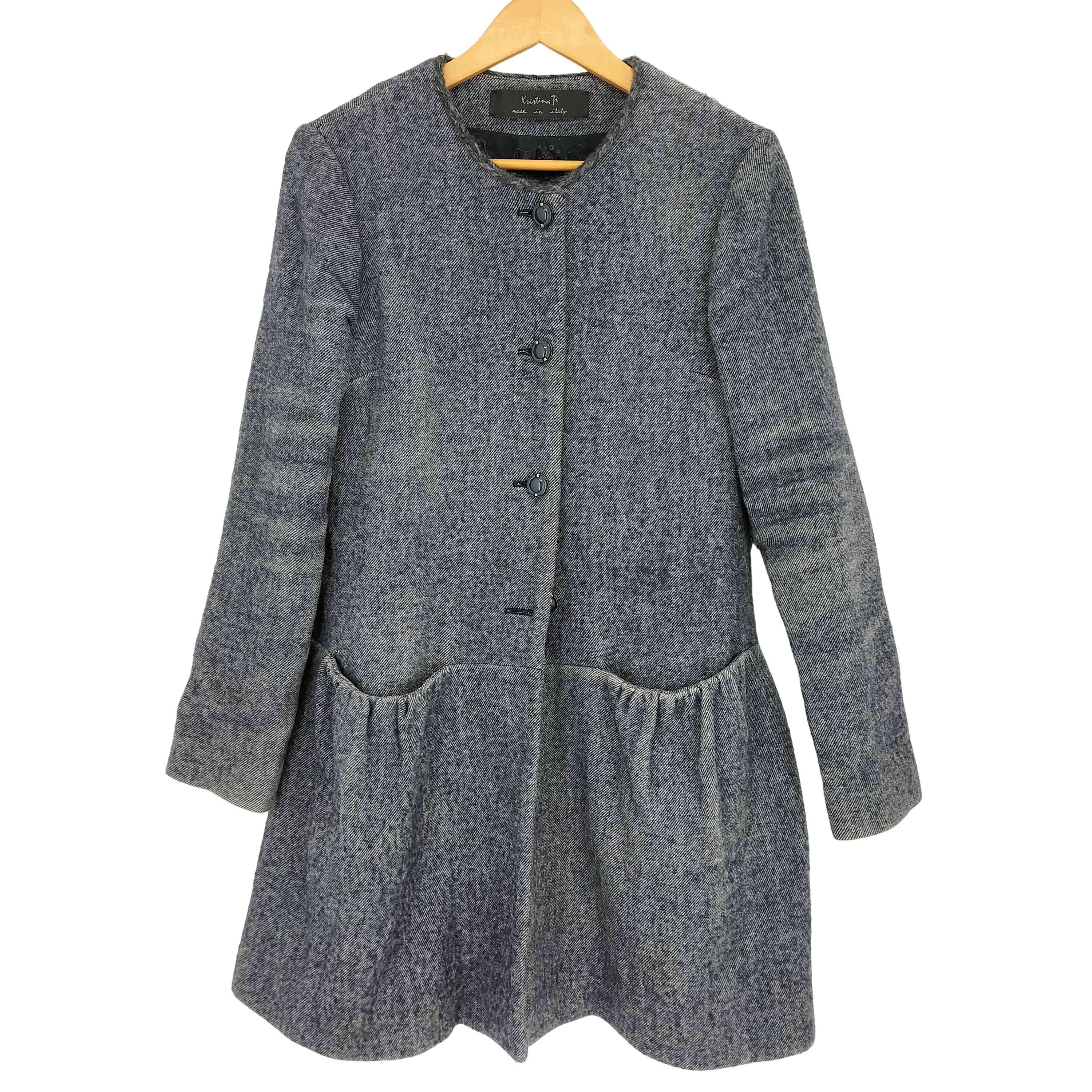 USED古着(ユーズドフルギ) kristina ti イタリア製 ノーカラーコート レディース EUR：40 【中古】【ブランド古着バズストア】 kristina ti イタリア製 ノーカラーコート レディース EUR：40