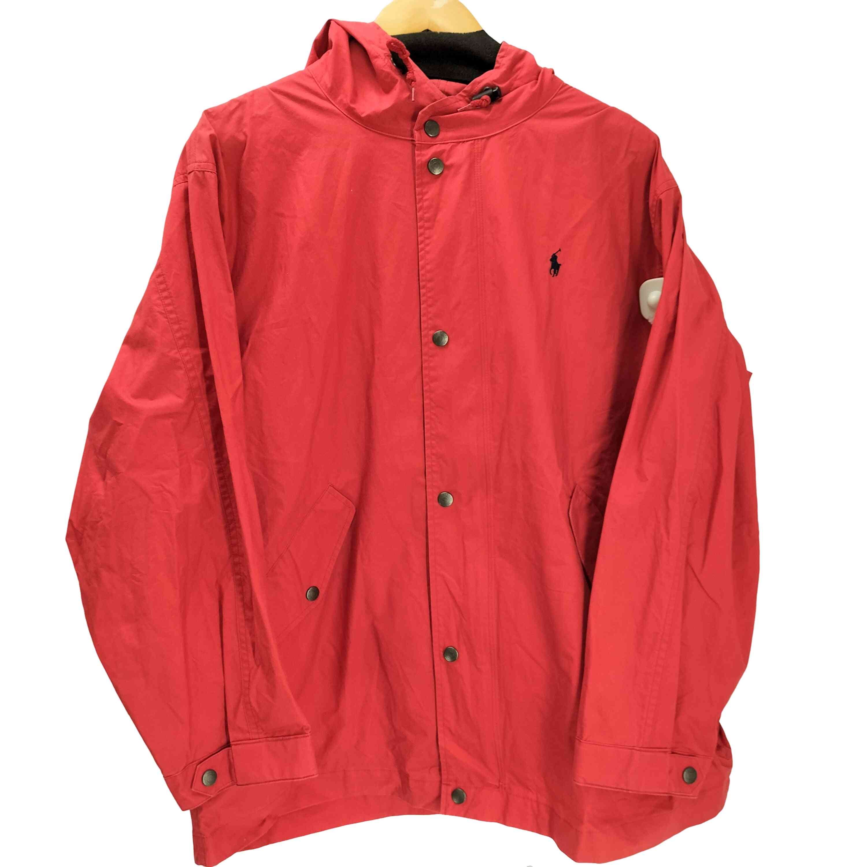 RALPH LAUREN SPORT(ラルフローレンスポーツ) 90S 裏地キルト ナイロン ステンシル  マウンテン ダウン ジャケット 裾ドローコード 比翼 ダブルジップ ビックサイズ メンズ import：S 【中古】【ブランド古着バズストア】 ラルフローレンスポーツ RALPH LAUREN SPORT 90S 裏地キルト ナイロン